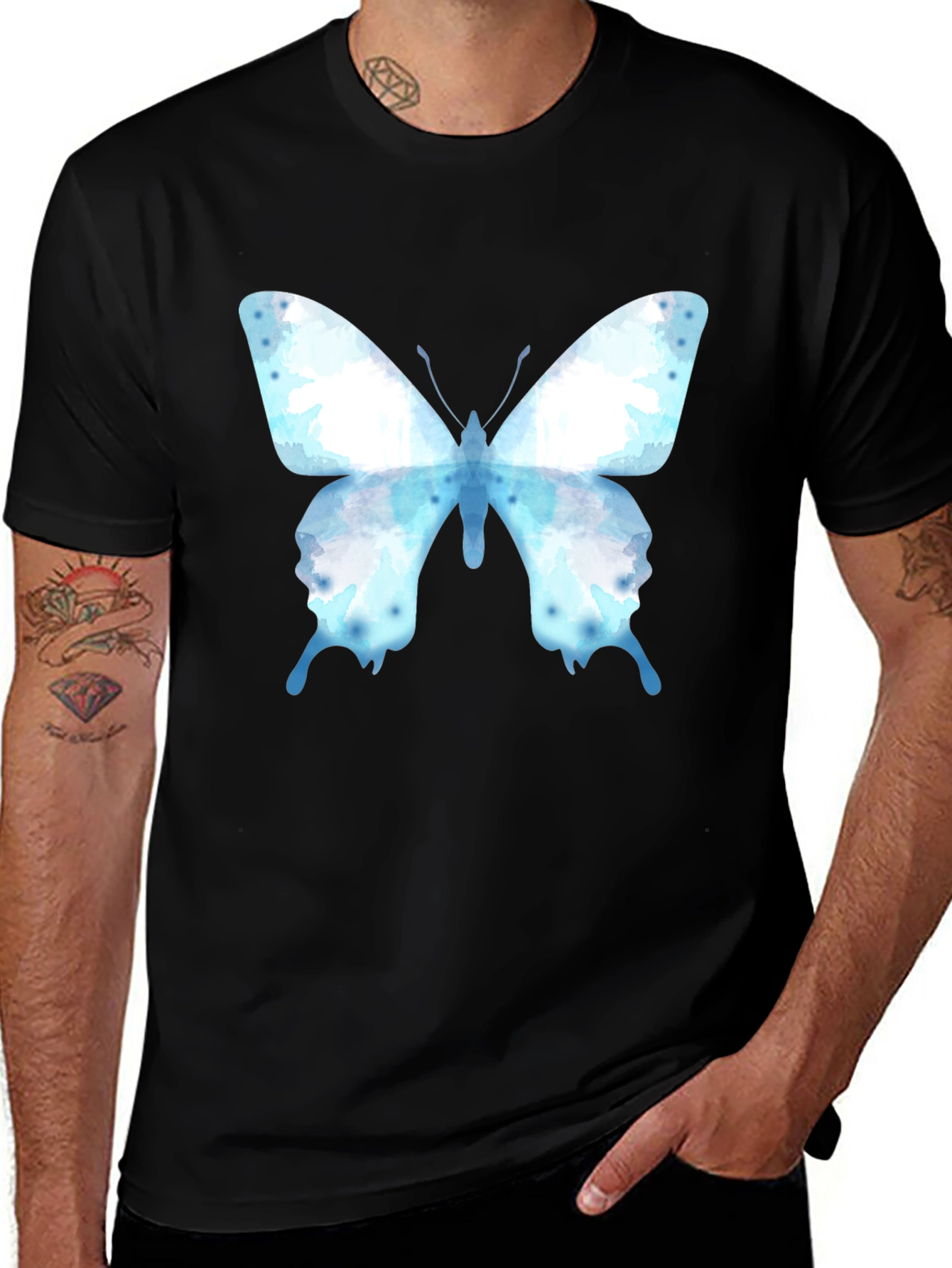 Variant 9 of Butterfly Graphic Tee - Casual Cotton Blend Shirt