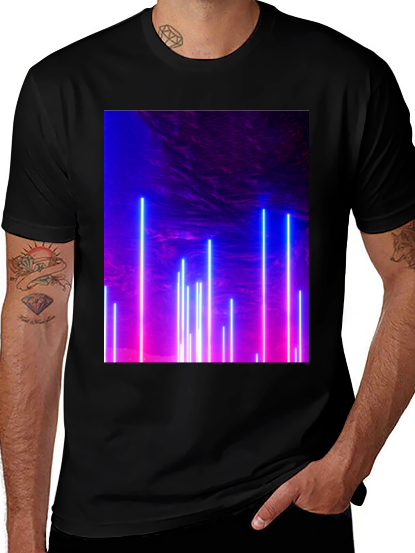 Variant 17 of Neon Sky Graphic Tee - Modern Design