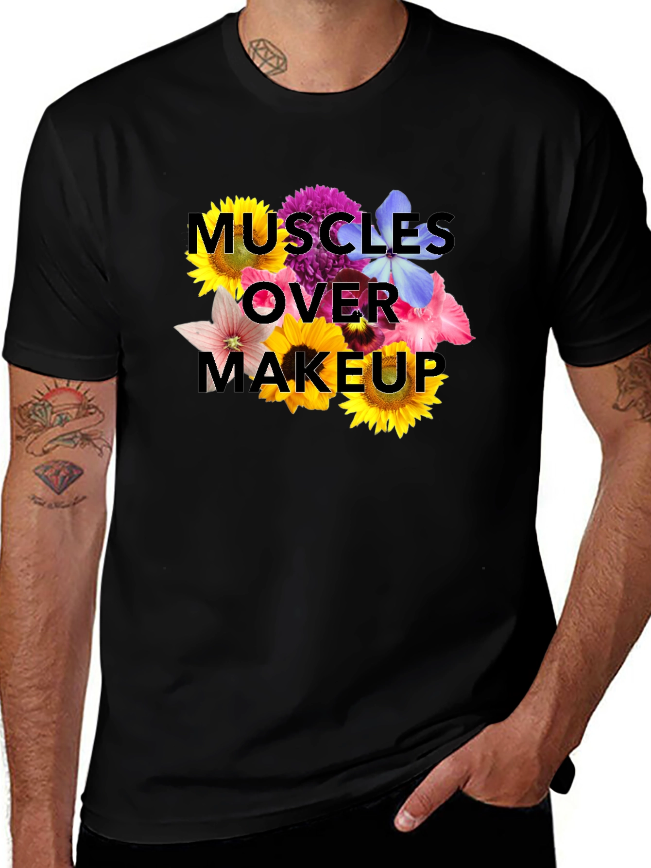 Variant 14 of Muscles Over Makeup Floral T-Shirt