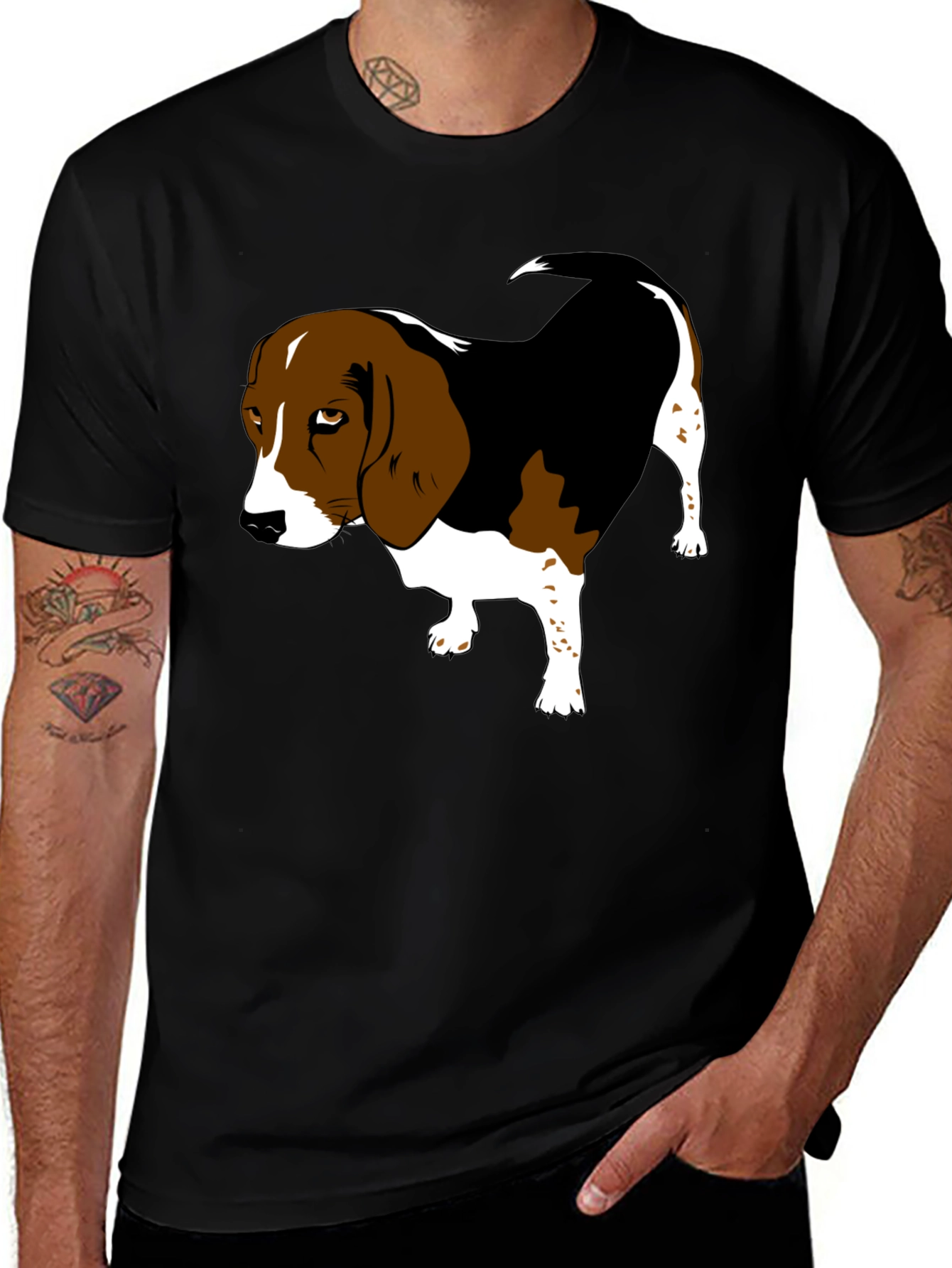 Variant 17 of Beagle Graphic Tee - Classic Black Cotton Shirt