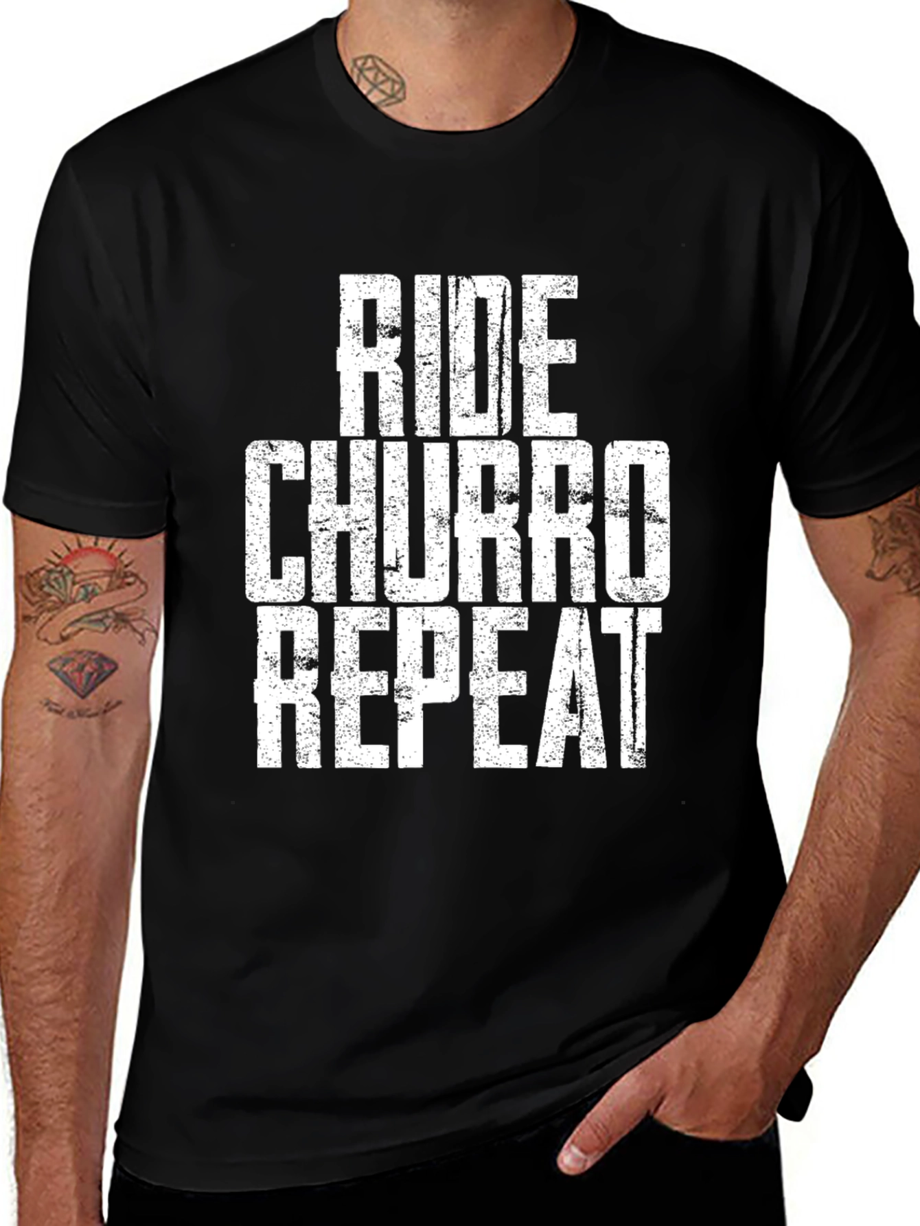 Variant 20 of Ride Churro Repeat Graphic T-Shirt - Black