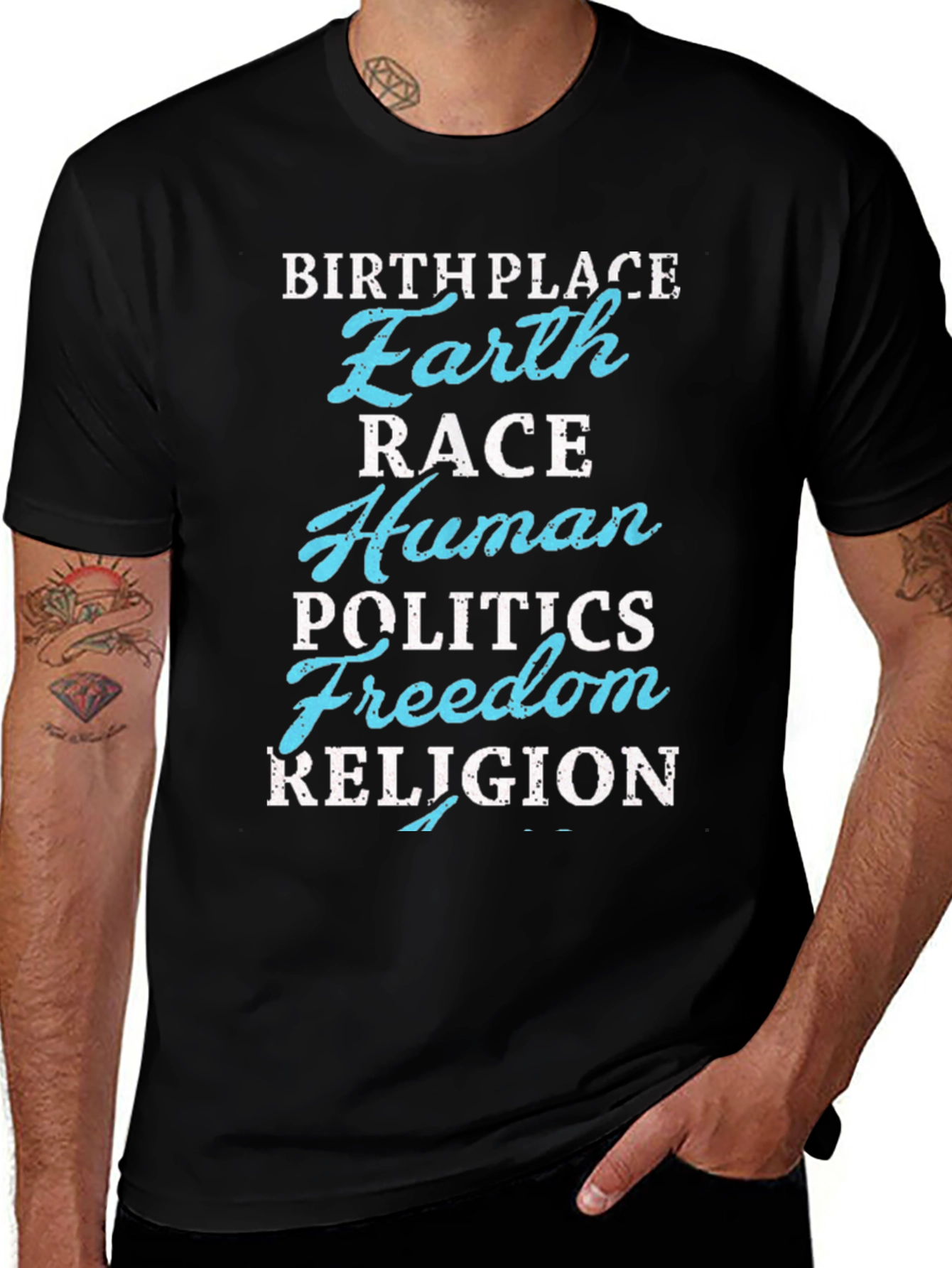 Variant 19 of Earth Birthplace Graphic Tee - Human Race Unity T-Shirt