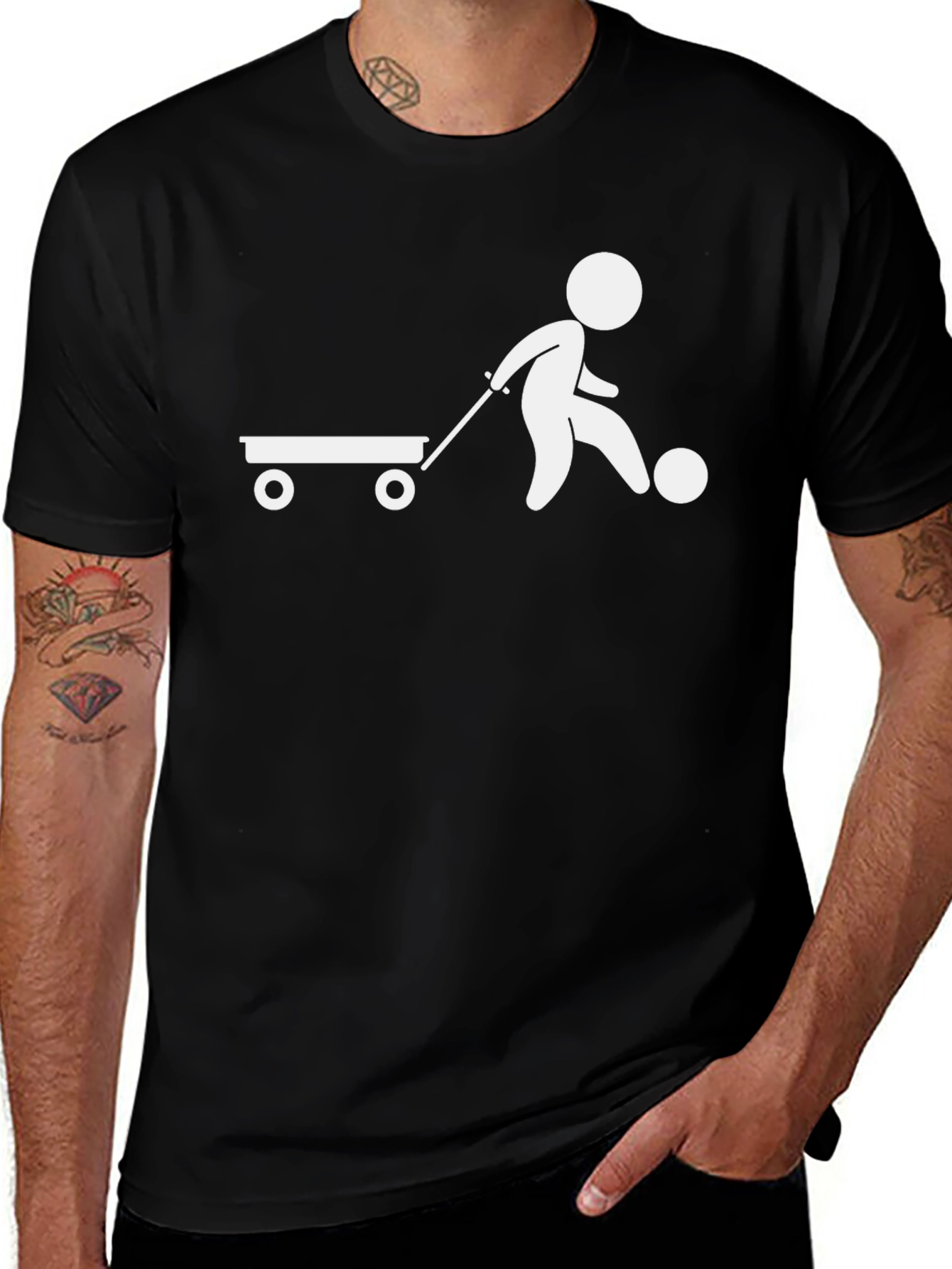 Variant 22 of Soccer Dad T-Shirt: Playful Wagon & Ball Design