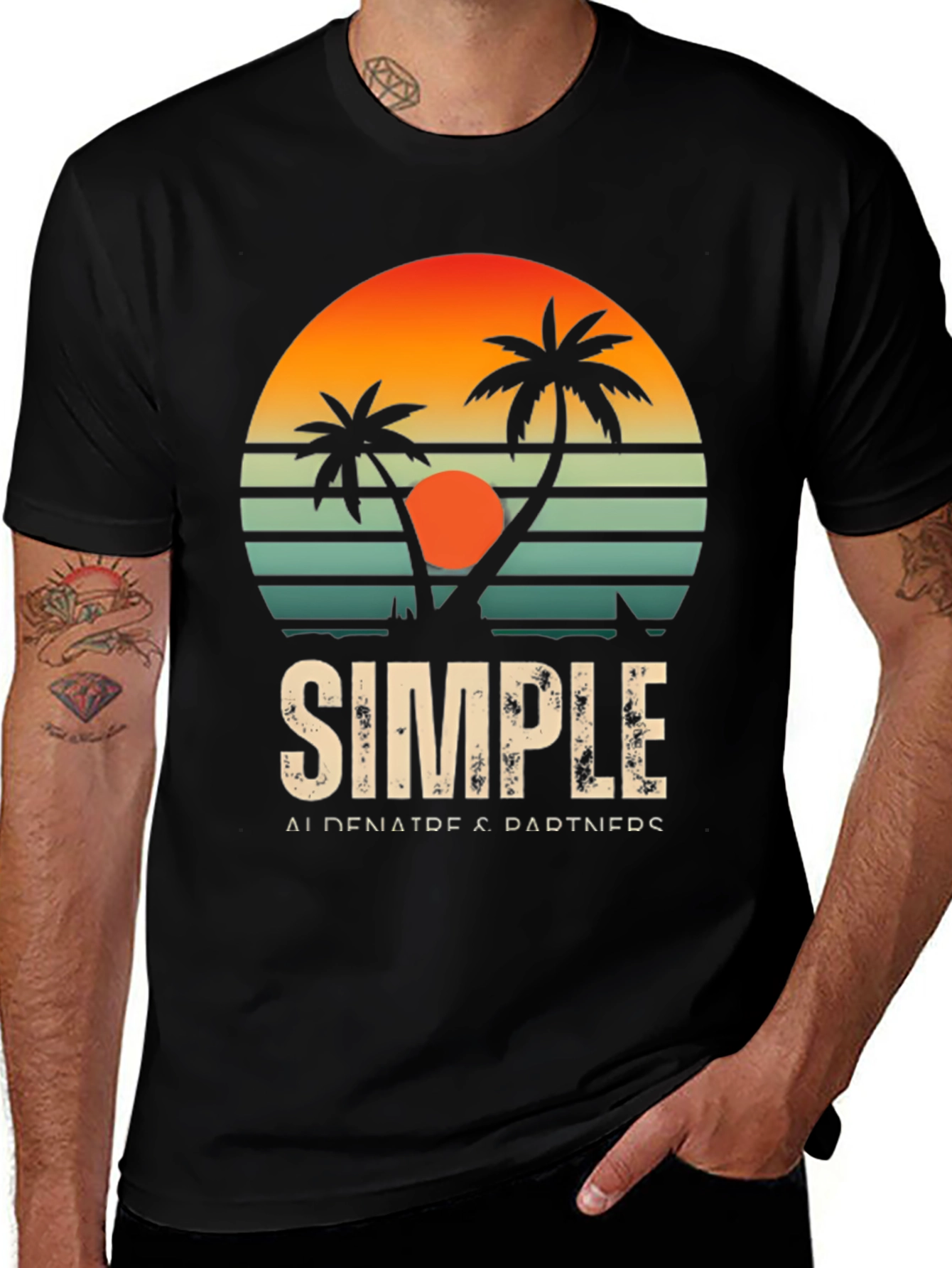 Variant 29 of Vintage Sunset Palm Tree T-Shirt