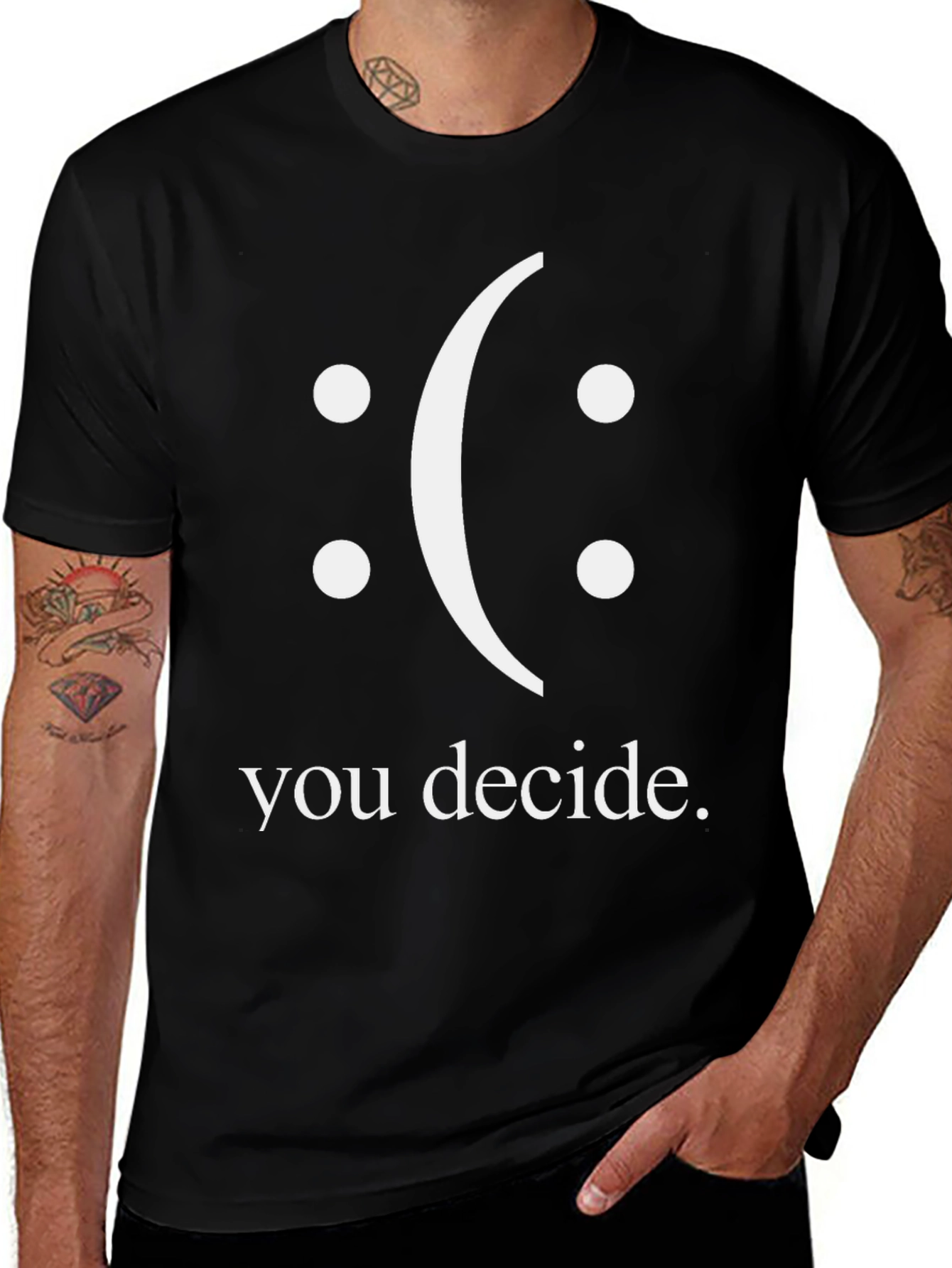 Variant 27 of You Decide Graphic Tee - Black Unisex T-Shirt
