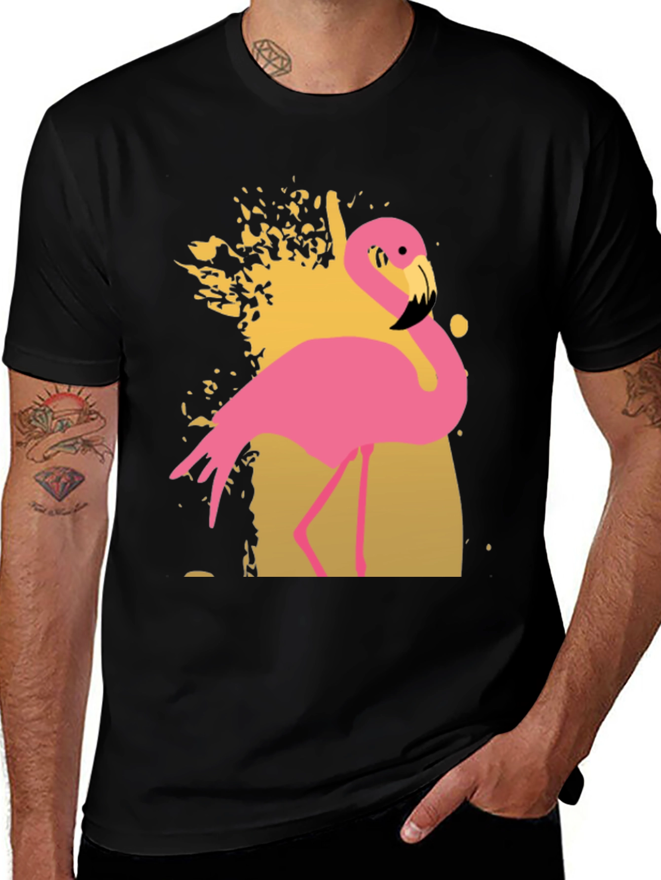 Variant 9 of Flamingo Graphic Print Crew Neck T-Shirt
