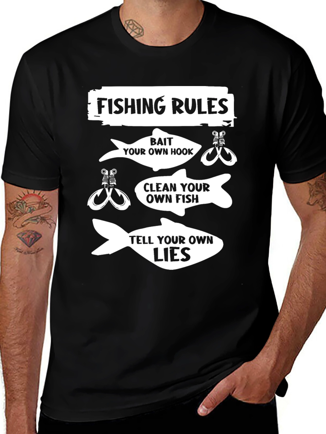 Variant 7 of Fishing Rules Graphic T-Shirt