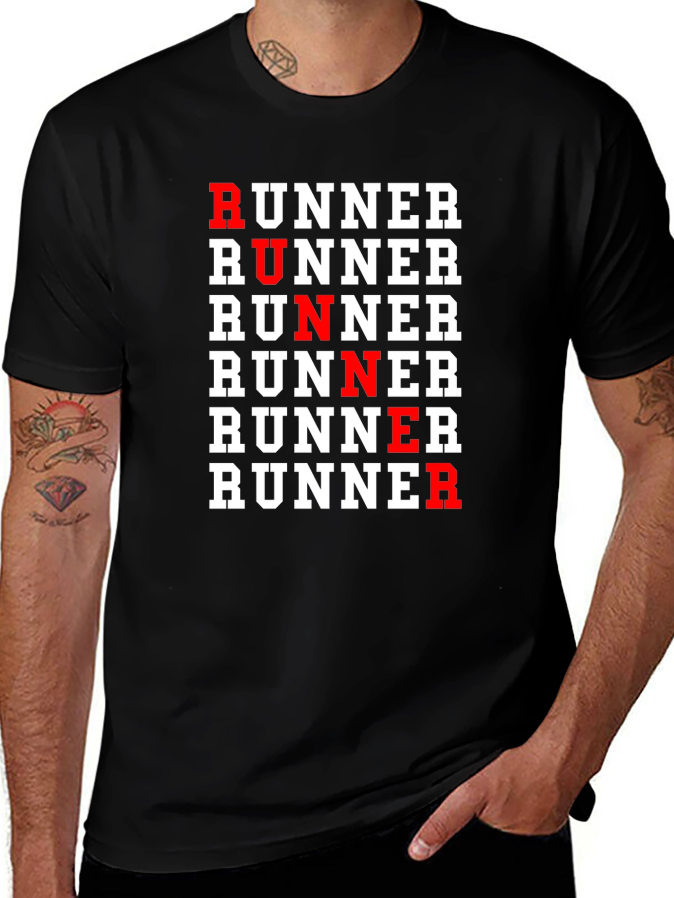 Variant 8 of Runner Graphic Tee - Stylish Black Cotton T-Shirt