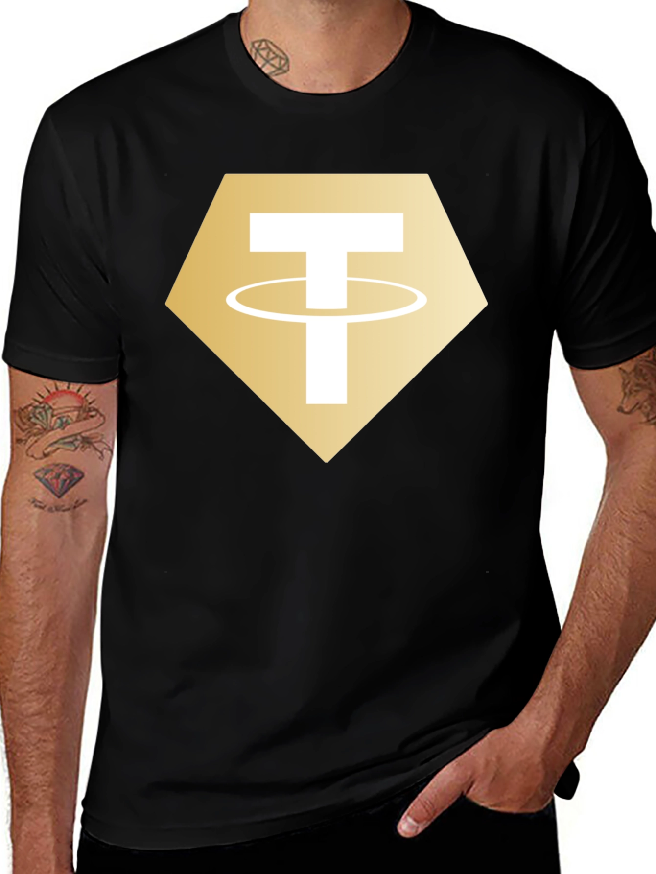 Variant 18 of Tether Crypto Logo Tee - Black