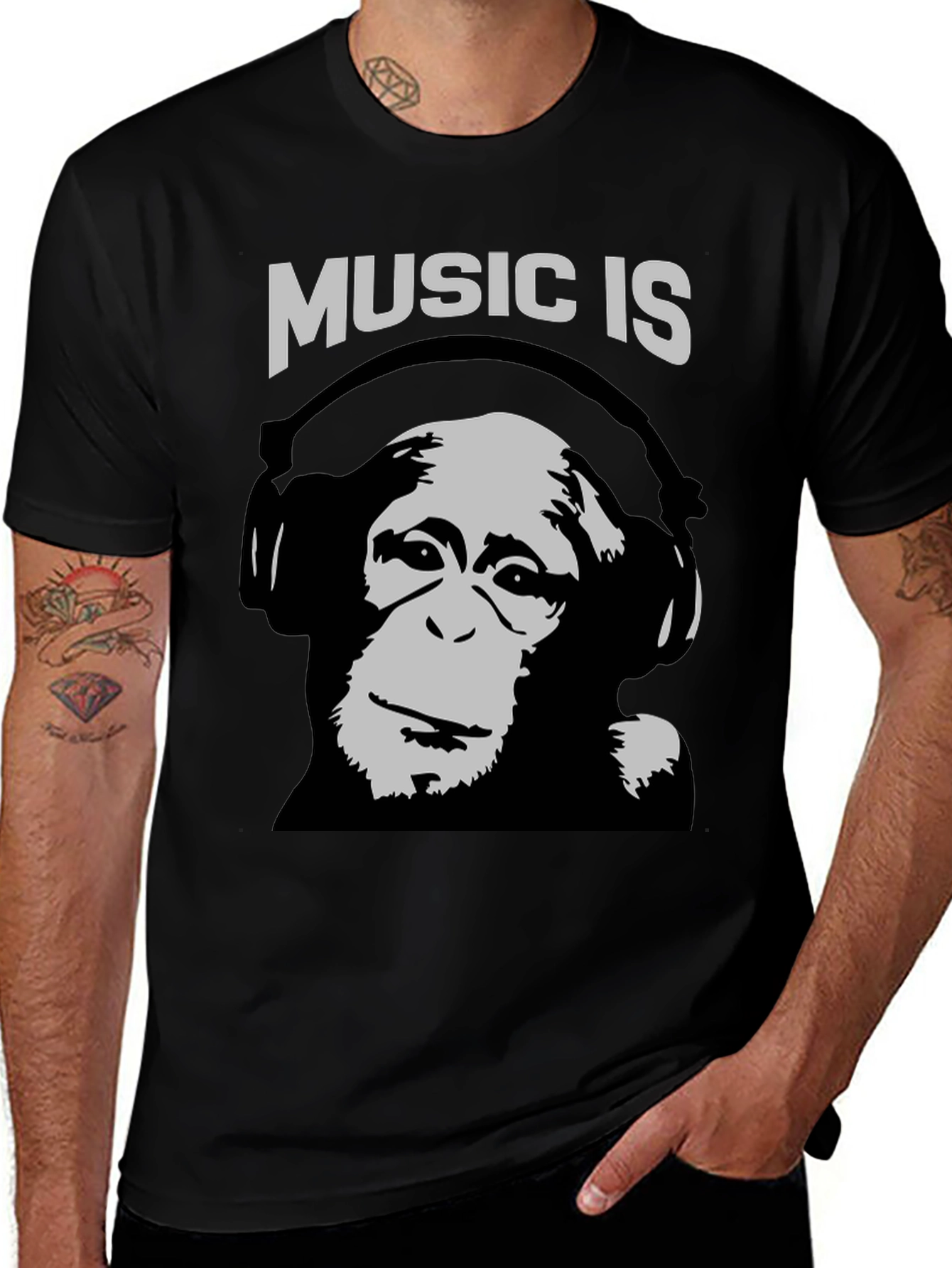 Variant 3 of Music Monkey Graphic Tee