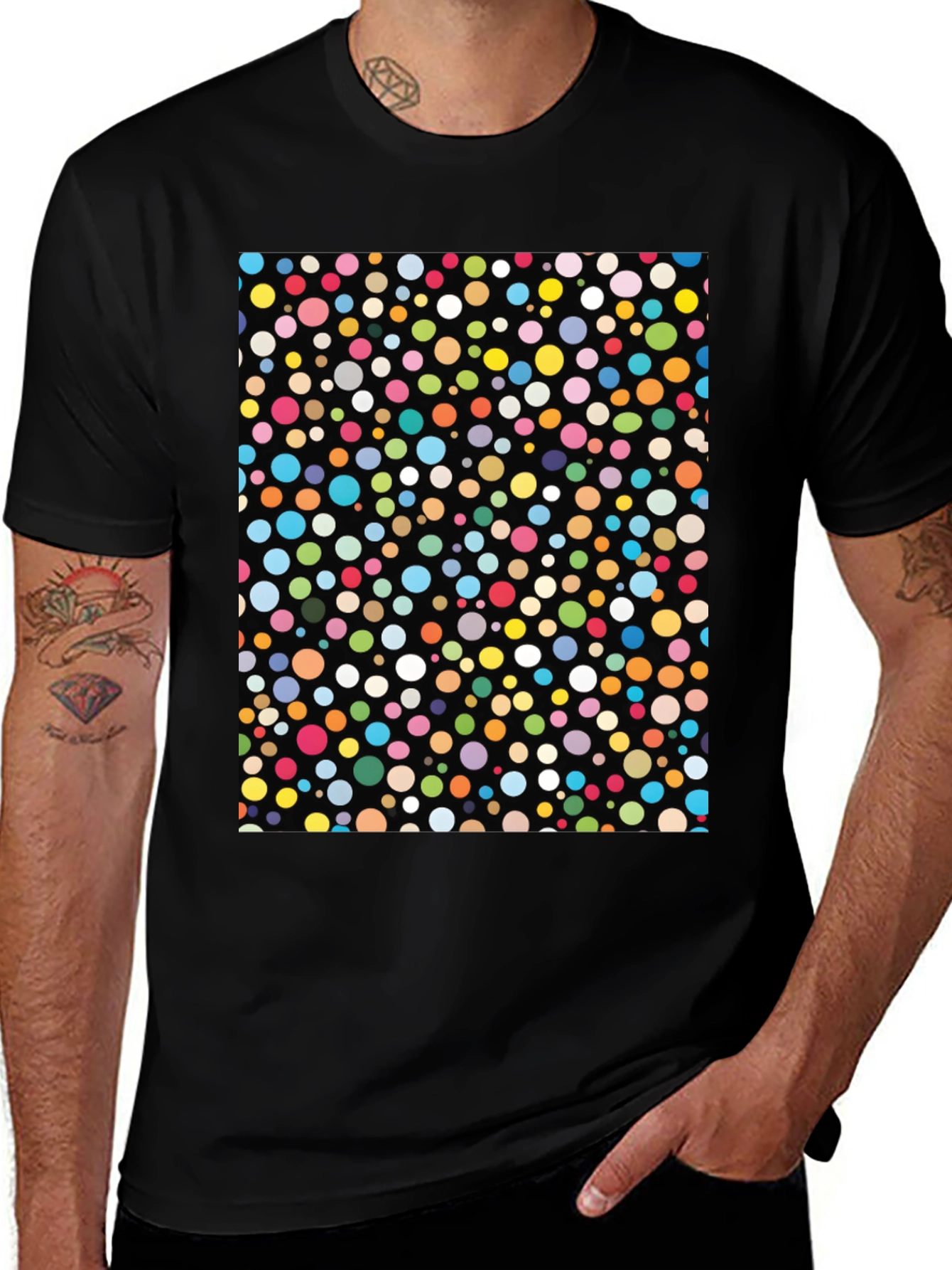 Variant 16 of Colorful Polka Dot Crew Neck T-Shirt