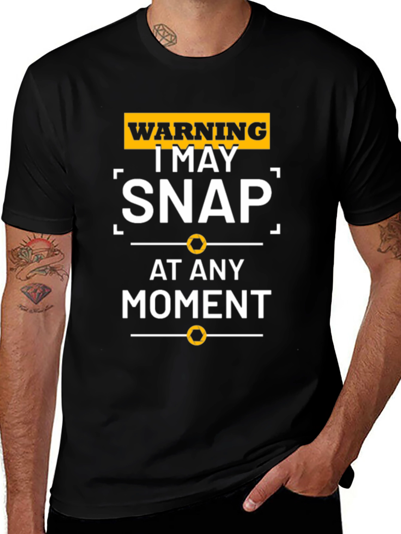 Variant 18 of Warning Snap T-Shirt - Funny Sarcastic Graphic Tee