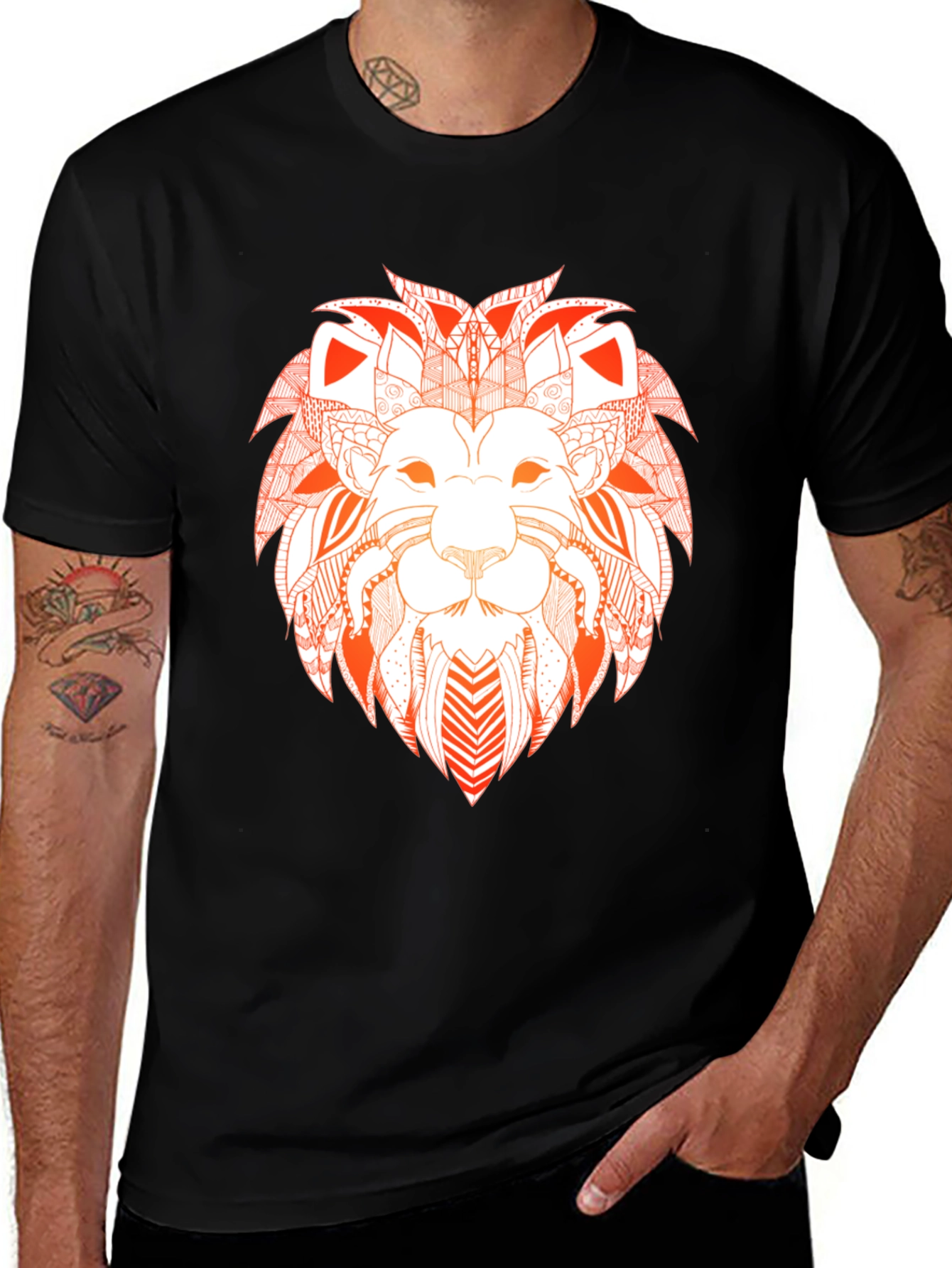 Variant 2 of Lion Graphic Black Tee