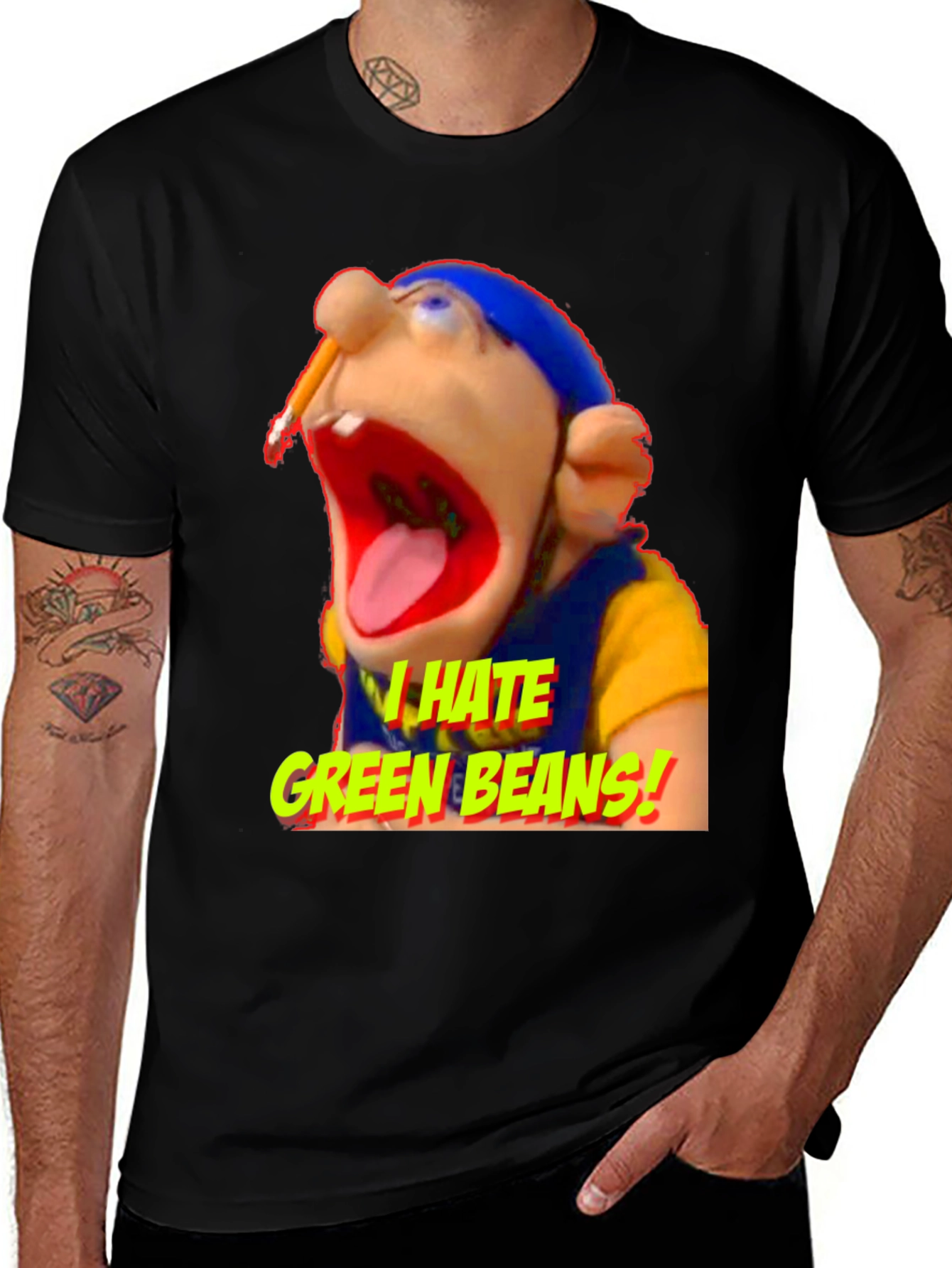 Variant 19 of I Hate Green Beans T-Shirt Funny Puppets