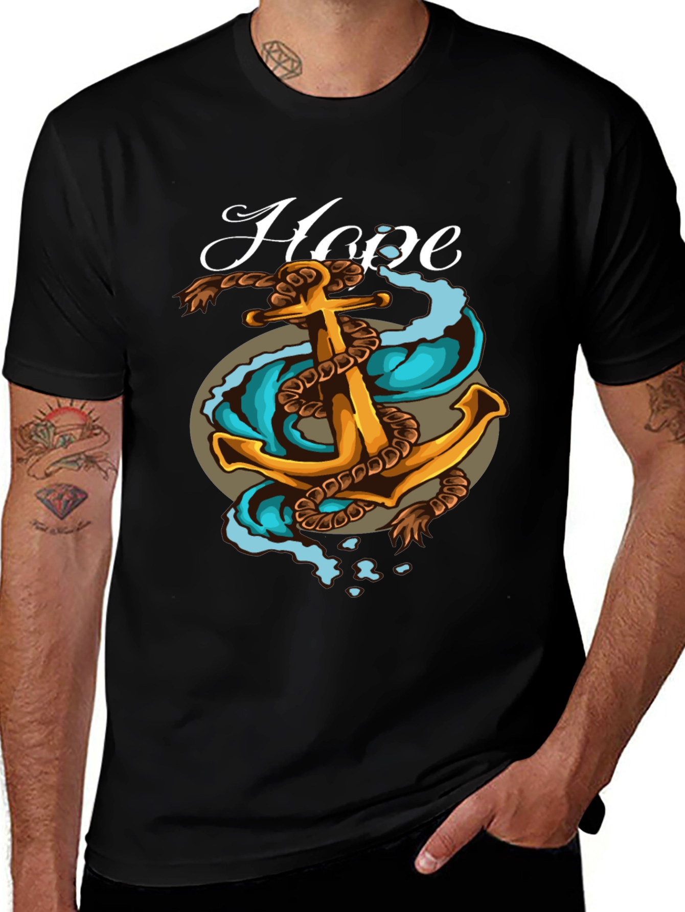 Variant 24 of Anchor Hope Graphic Tee - Black