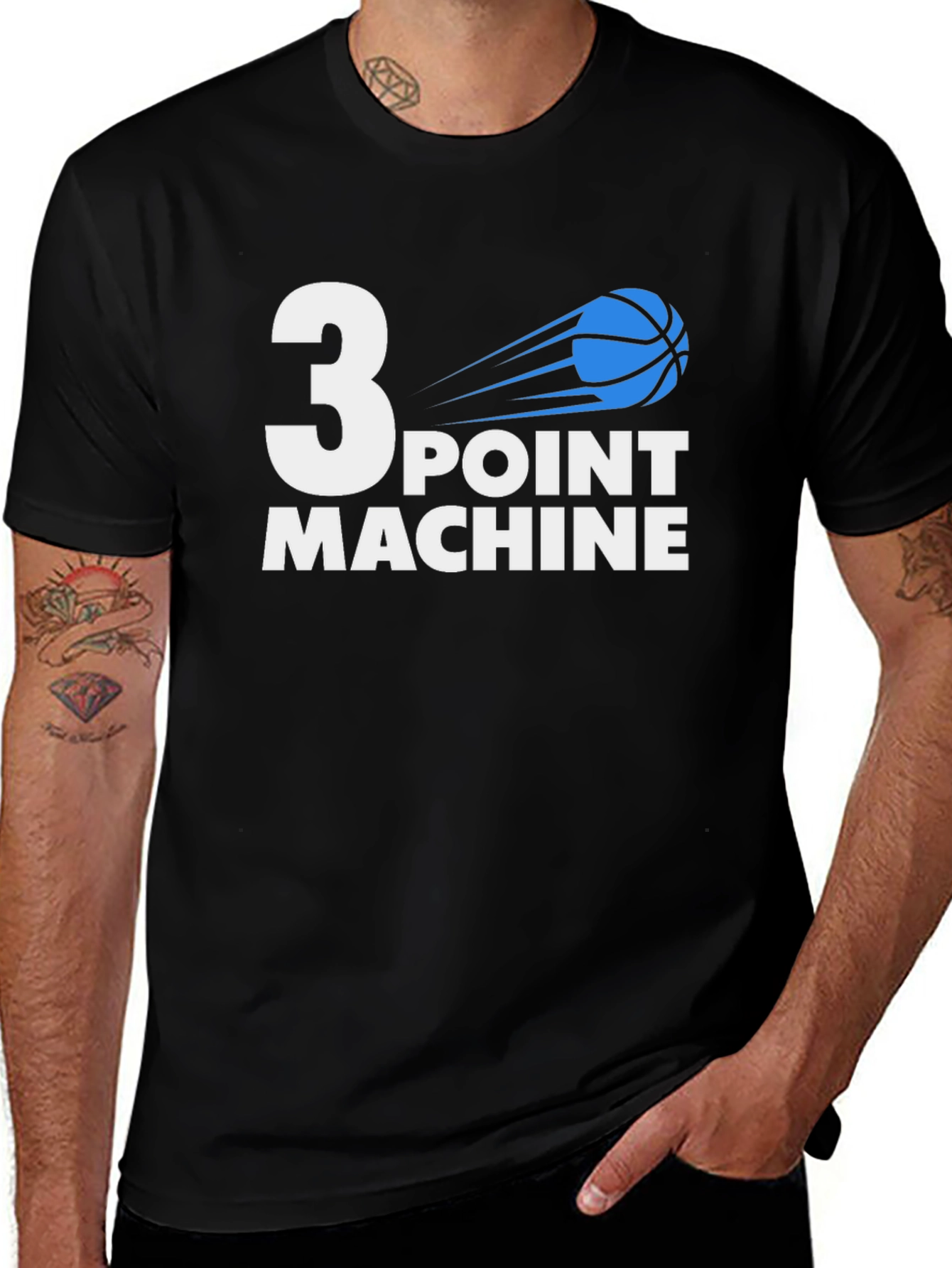 Variant 24 of 3 Point Machine Basketball Graphic Tee