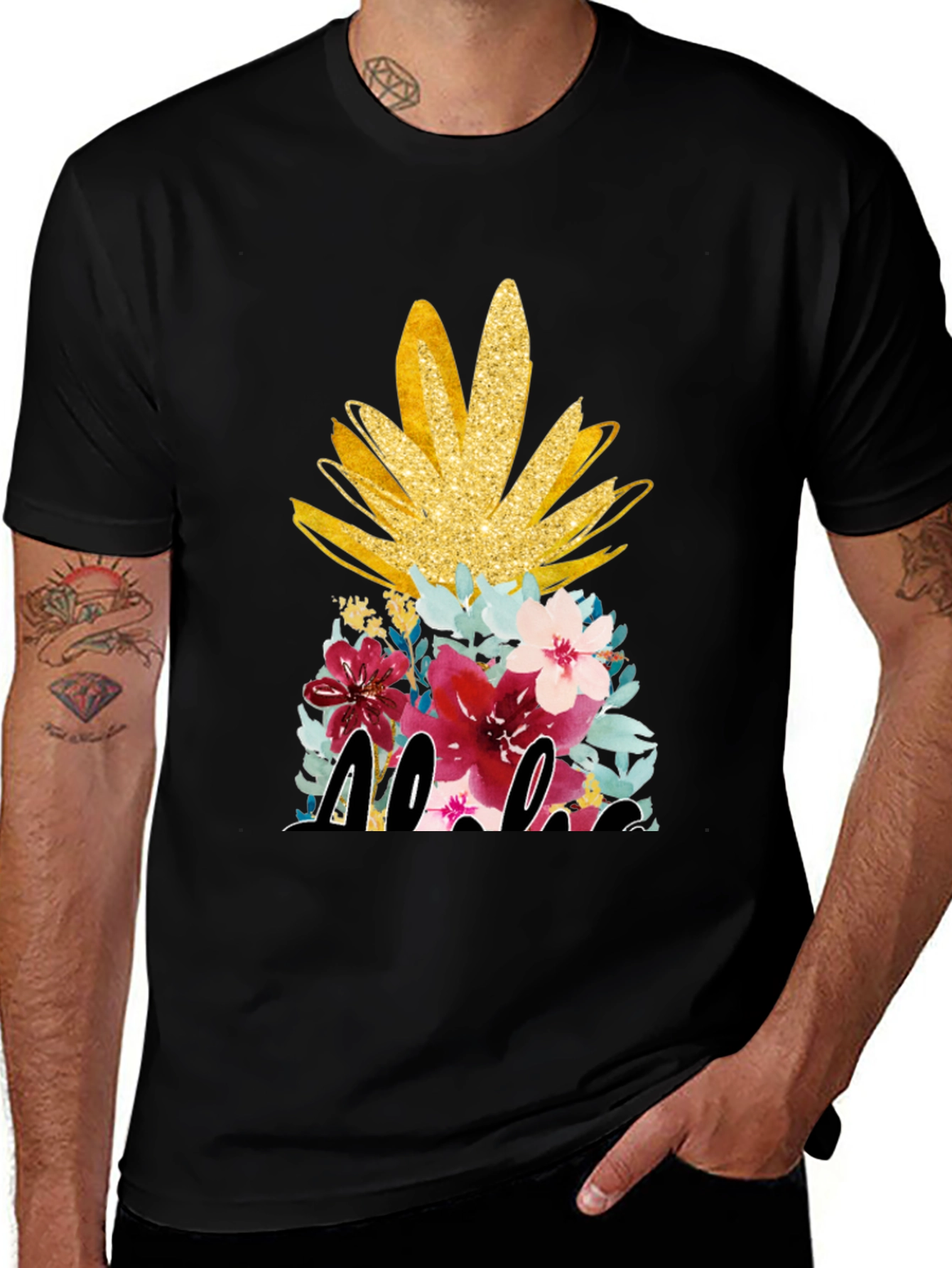 Floral Aloha Pineapple Graphic Tee