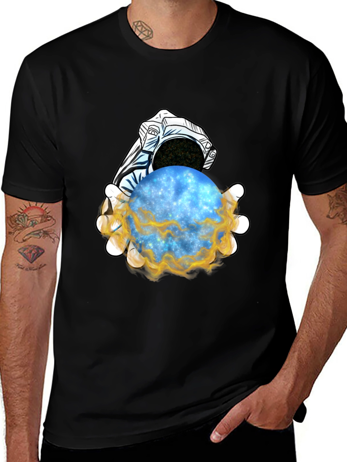 Variant 25 of Astronaut Holding Galaxy T-Shirt