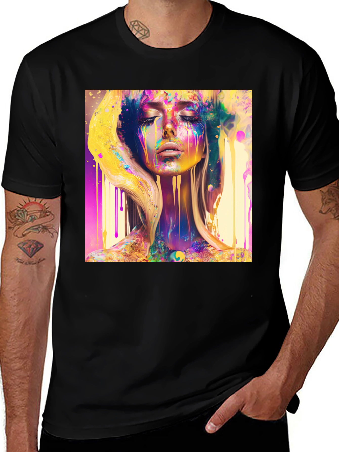 Variant 3 of Colorful Woman Art T-Shirt - Modern Artistic Design