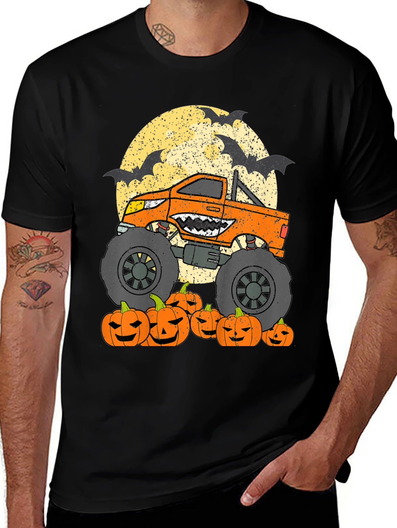 Variant 3 of Halloween Monster Truck Pumpkin T-Shirt