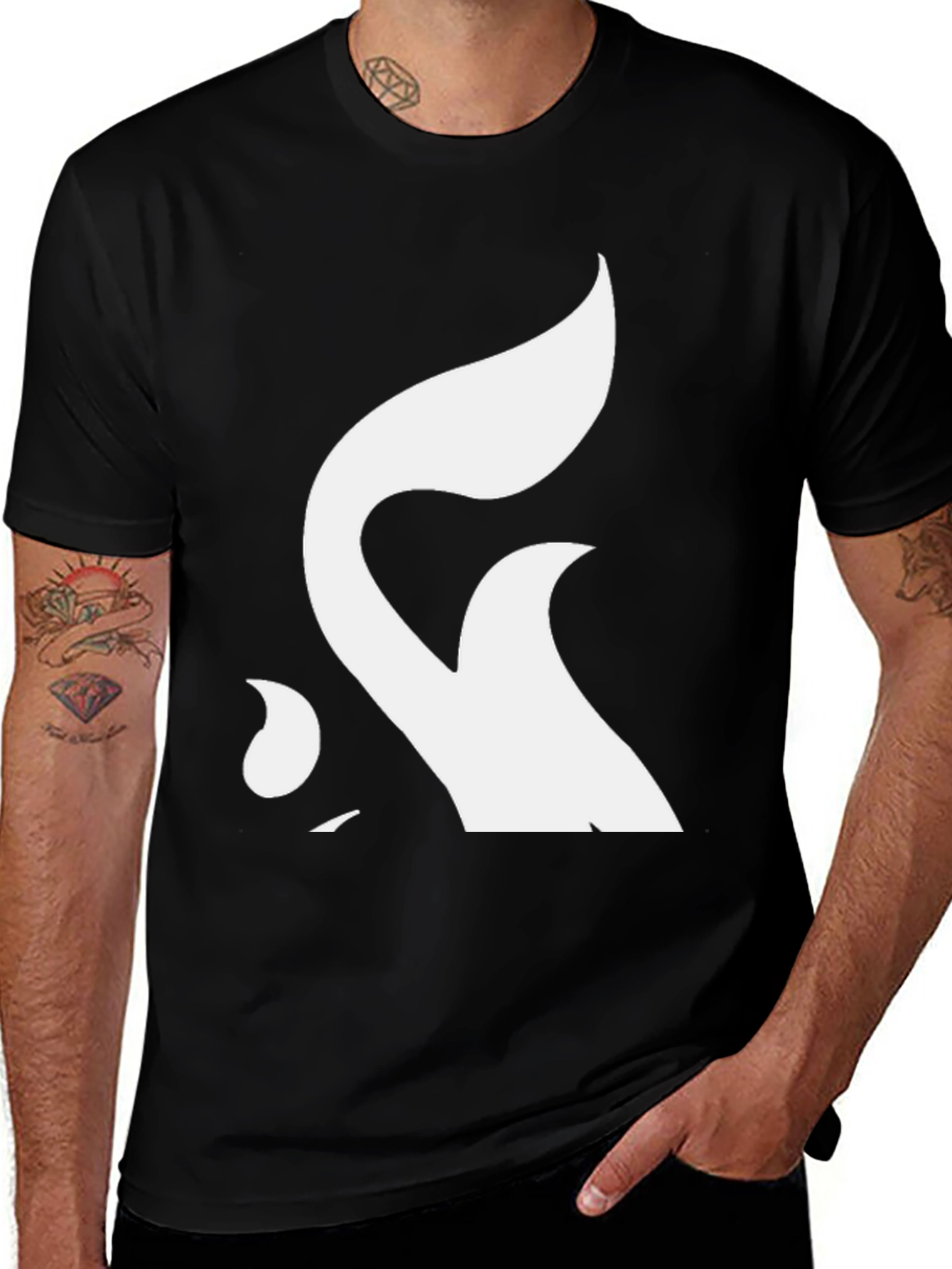 Variant 14 of Orca Tail Black T-Shirt - Bold Graphic Tee