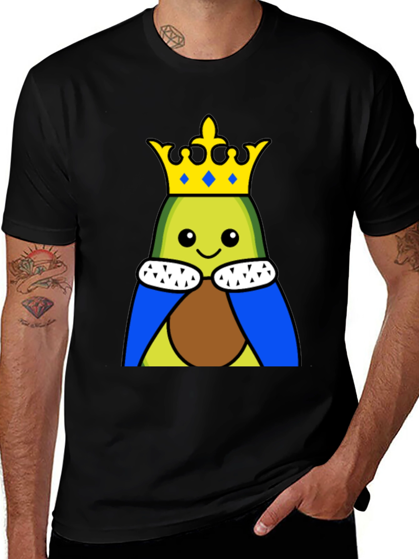 Variant 5 of Avocado King T-Shirt - Funny Cartoon Tee