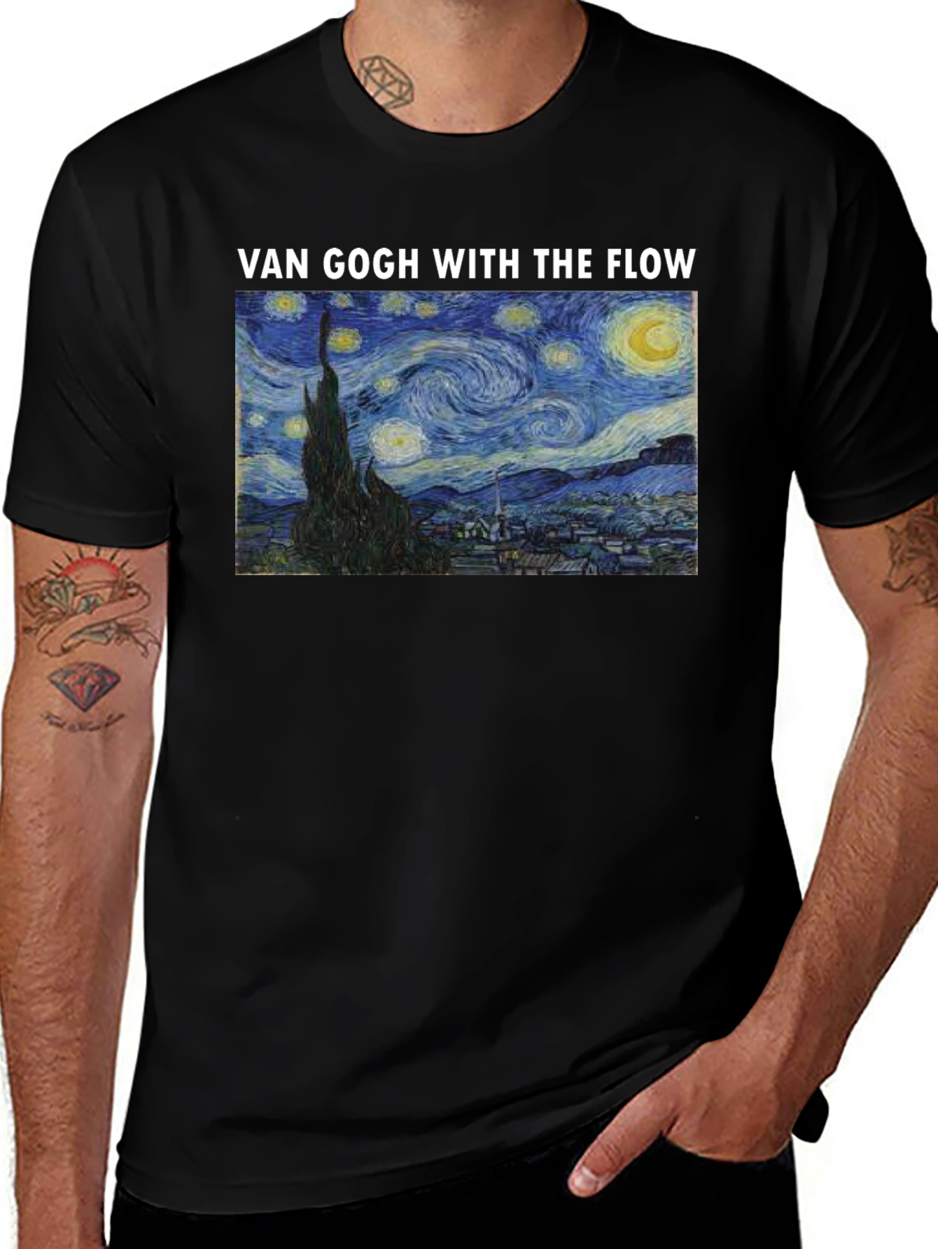 Van Gogh Starry Night Graphic Tee - Art Lover's T-Shirt