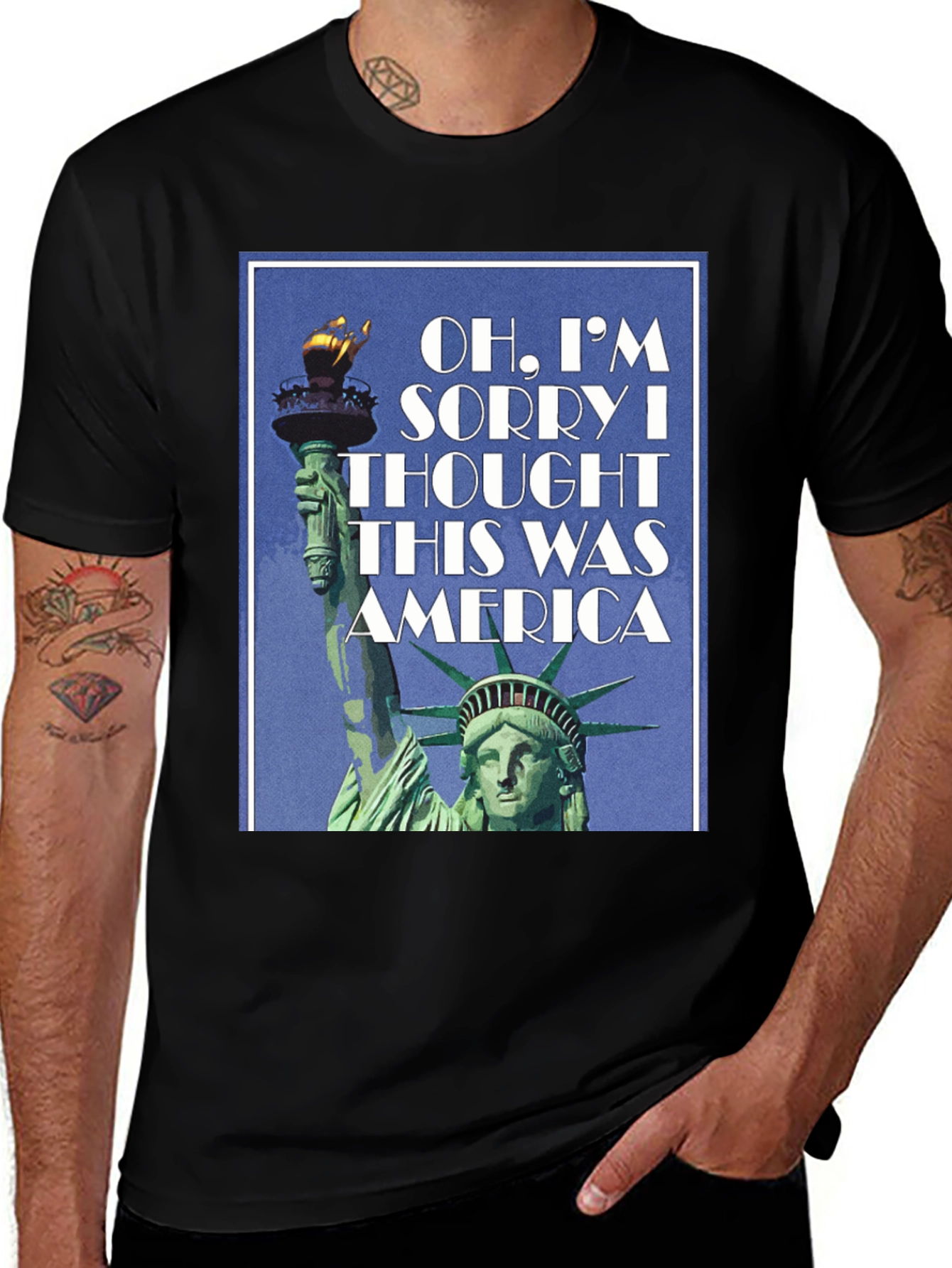 America Statue Liberty T-Shirt - Patriotic Design