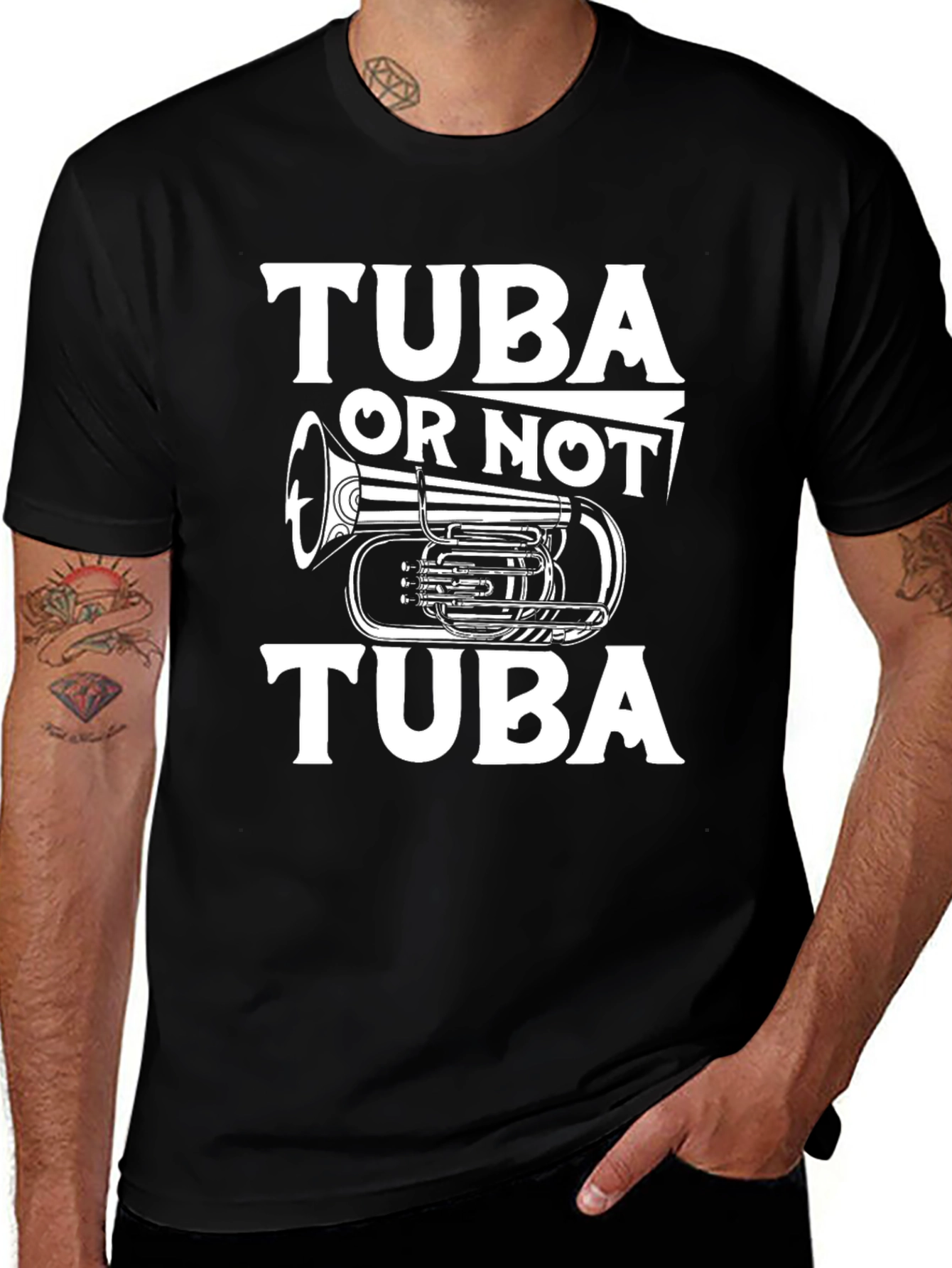 Variant 10 of Tuba Or Not Tuba Black Graphic Tee
