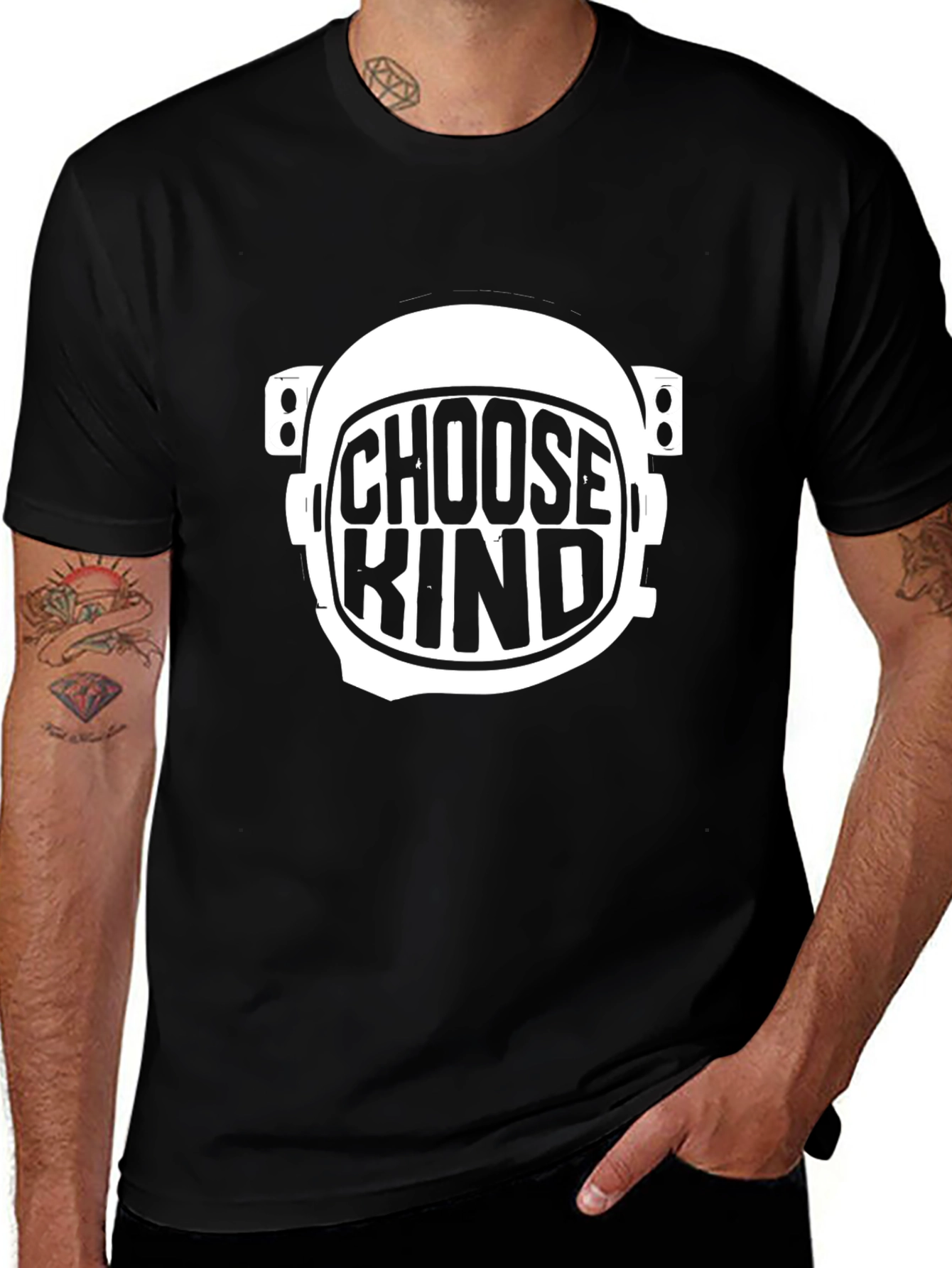 Variant 4 of Choose Kind Astronaut Helmet Graphic Tee