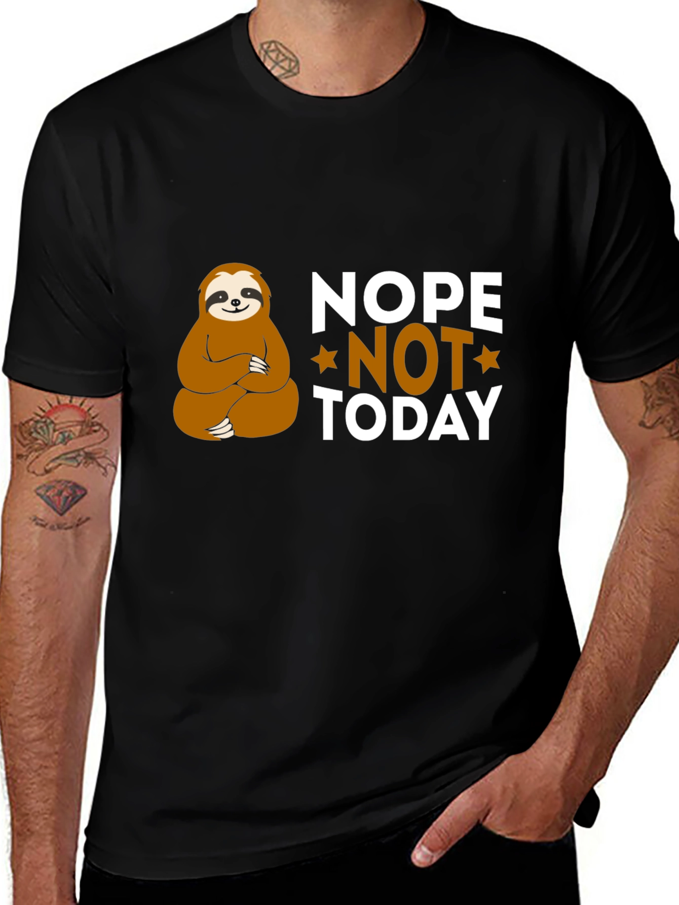 Variant 2 of Nope Not Today Sloth Graphic T-Shirt - Relaxed Fit