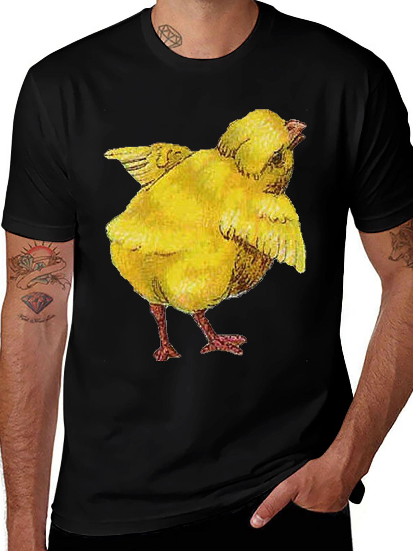 Variant 4 of Cute Chick Graphic T-Shirt - Black
