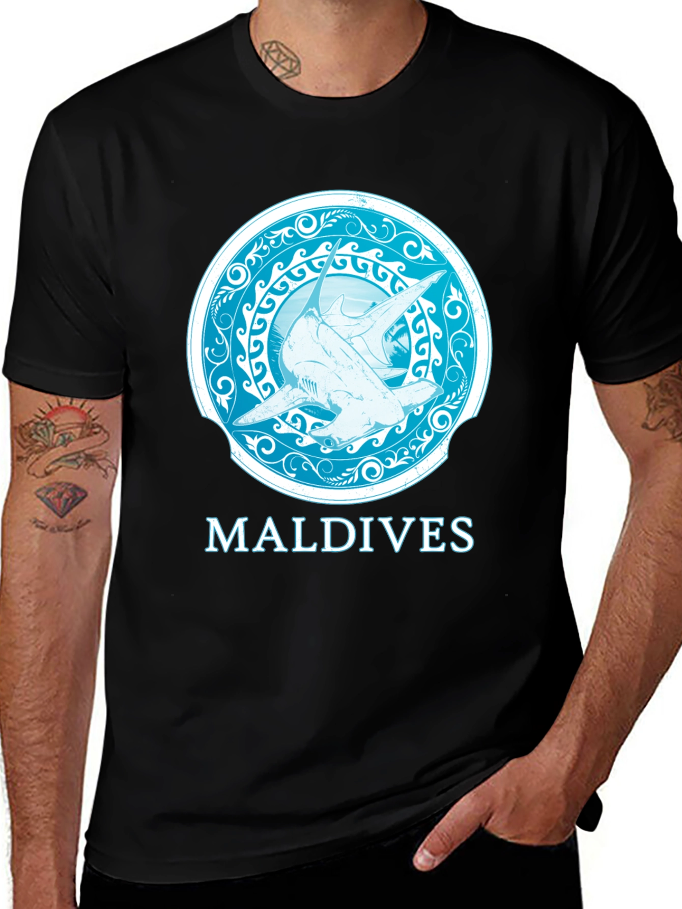 Maldives Shark Graphic Tee - Island Style T-Shirt