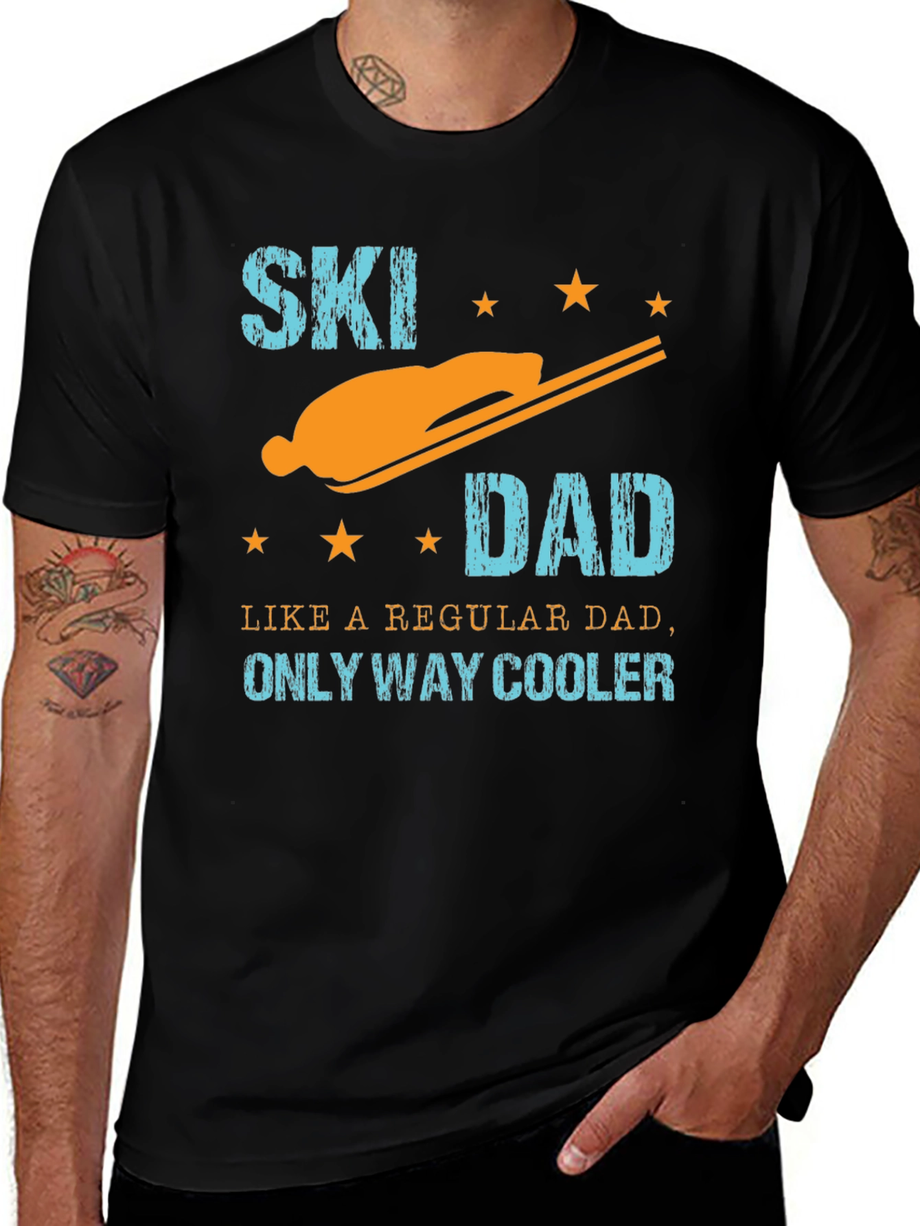 Variant 28 of Cool Ski Dad Graphic Tee - Black Cotton T-Shirt