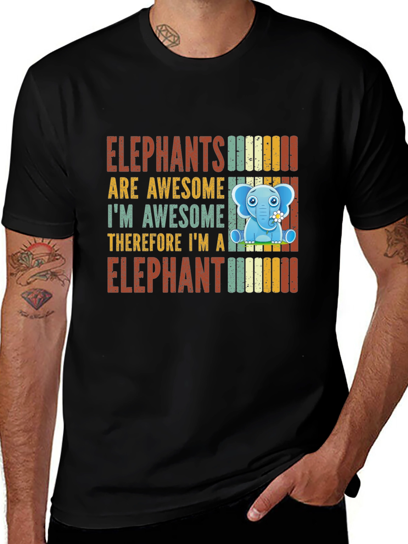 Variant 19 of Awesome Elephant Graphic Tee - Humor T-Shirt