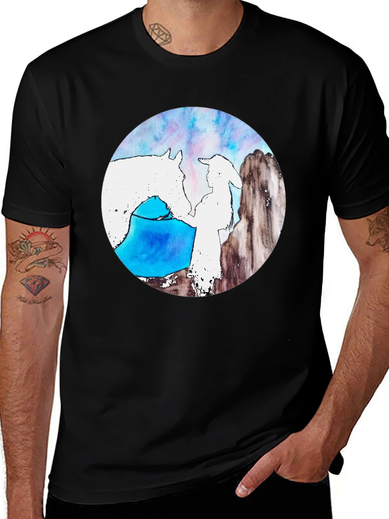 Variant 8 of Ethereal Horse & Rider Black T-Shirt