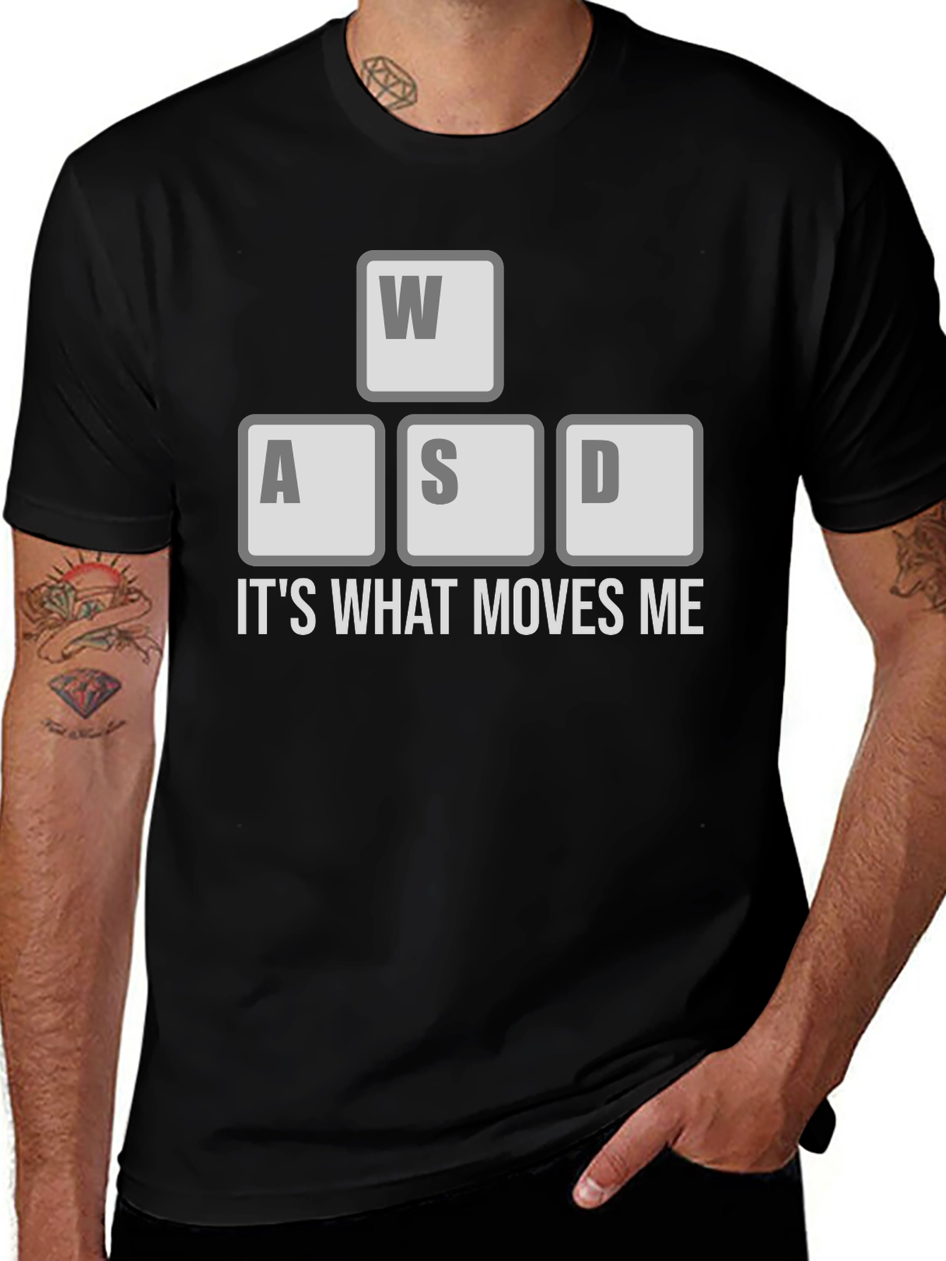 Variant 29 of Gamer T-Shirt - WASD Keys - It's What Moves Me