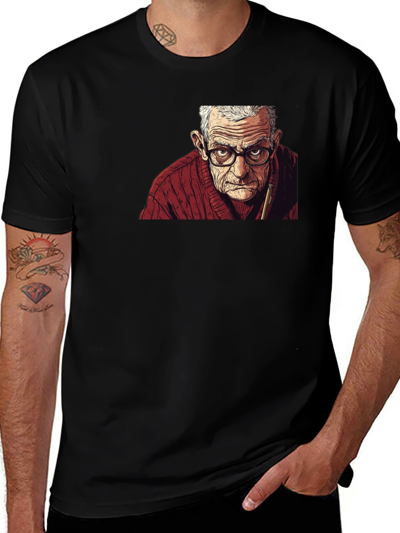 Black Grumpy Old Man Graphic Tee main image