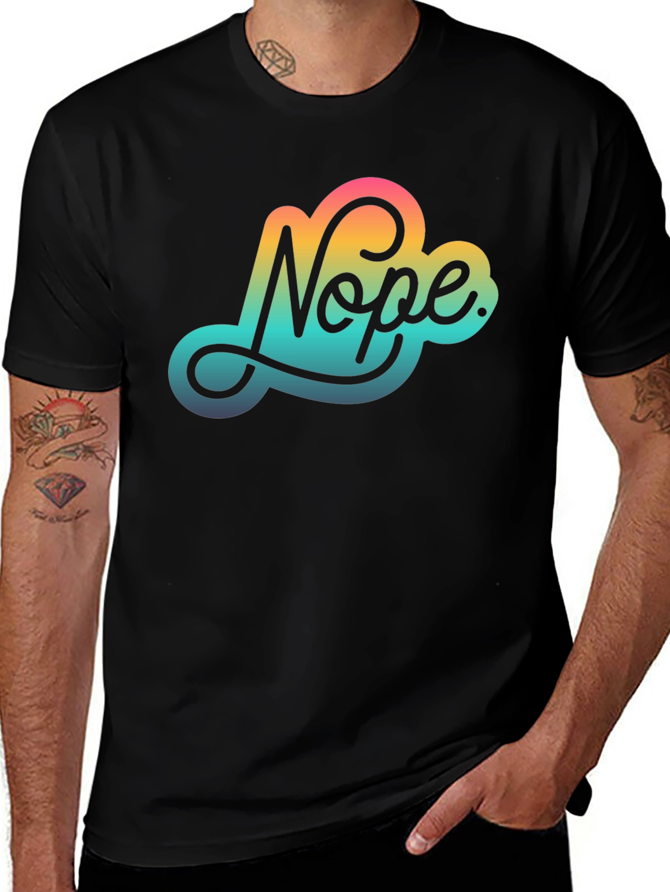 Variant 25 of Nope Graphic Tee - Colorful Gradient
