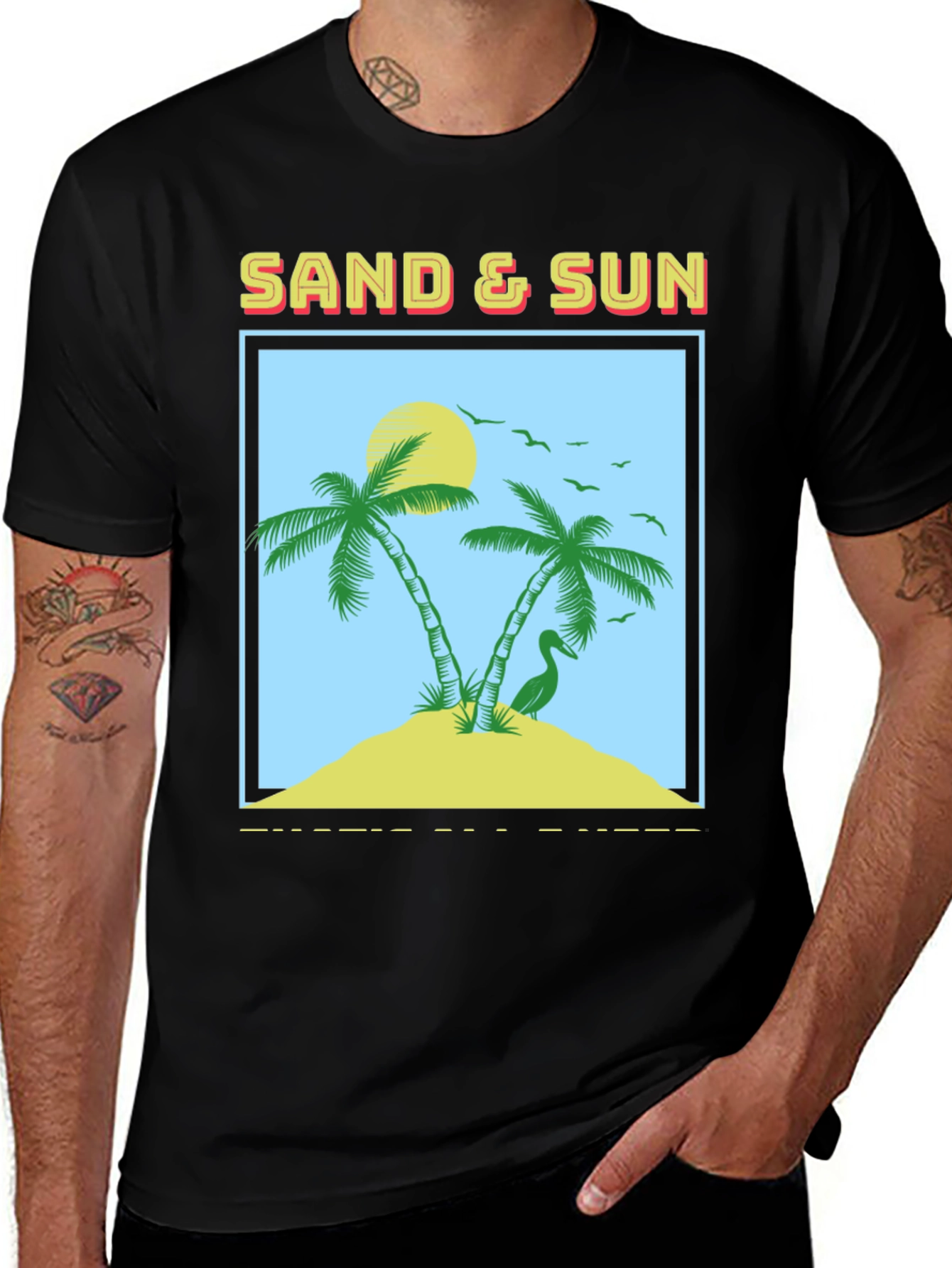 Sand & Sun Graphic Tee - Tropical Island T-Shirt