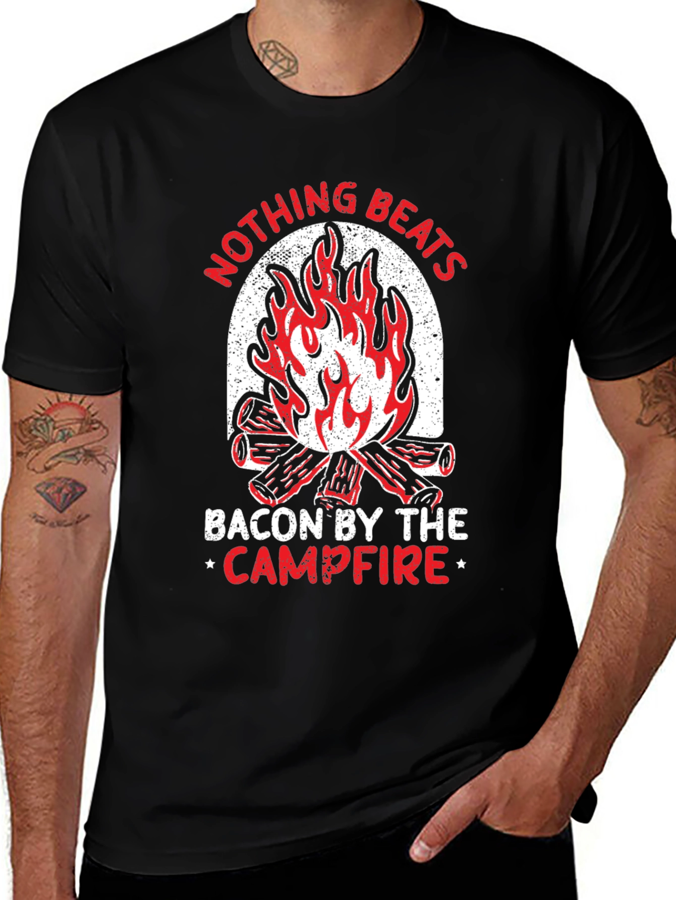 Variant 8 of Bacon Campfire T-Shirt - Nothing Beats It!