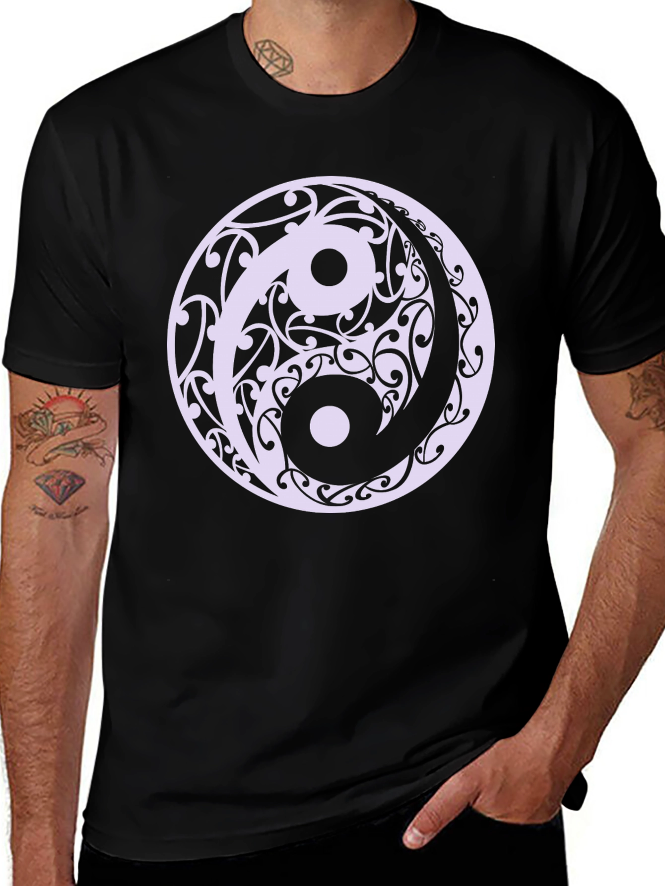Variant 19 of Yin Yang Swirl Black Tee