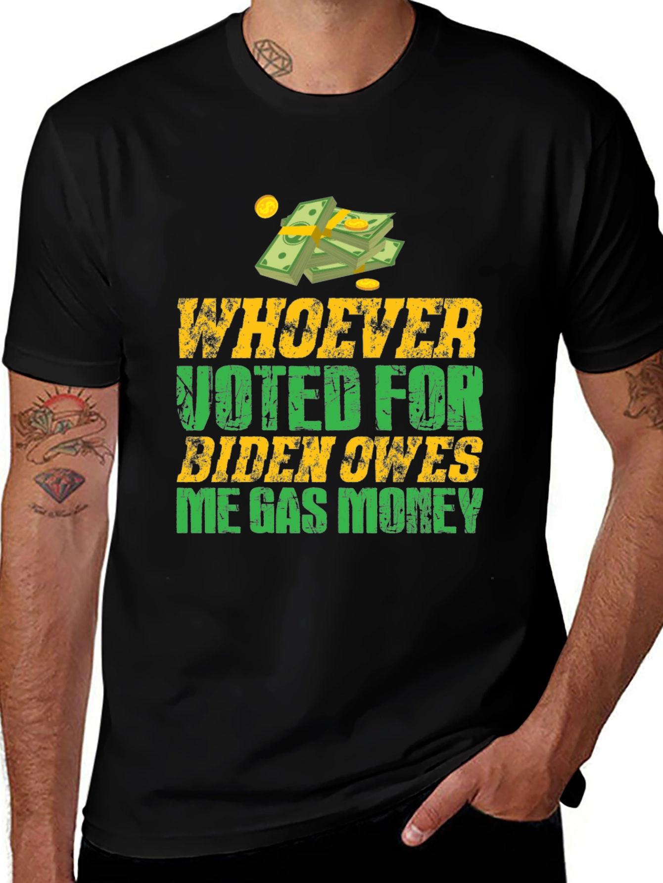 Variant 10 of Biden Gas Money T-Shirt Political Statement