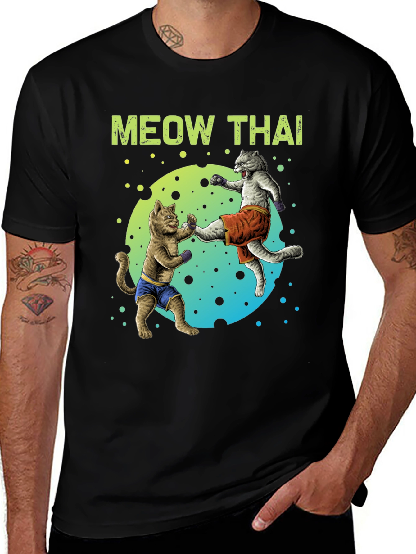 Variant 25 of Meow Thai T-Shirt Funny Martial Arts Cats