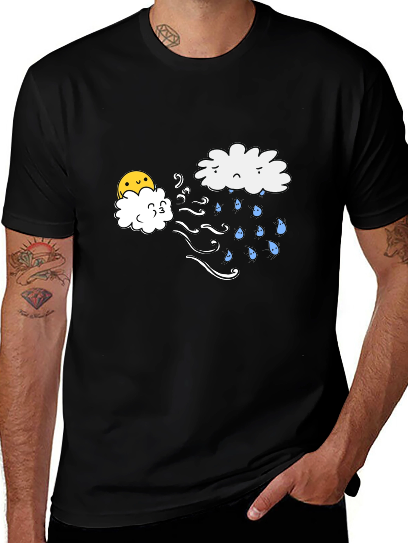 Variant 29 of Funny Weather T-Shirt - Sunny Wind Blows Rain