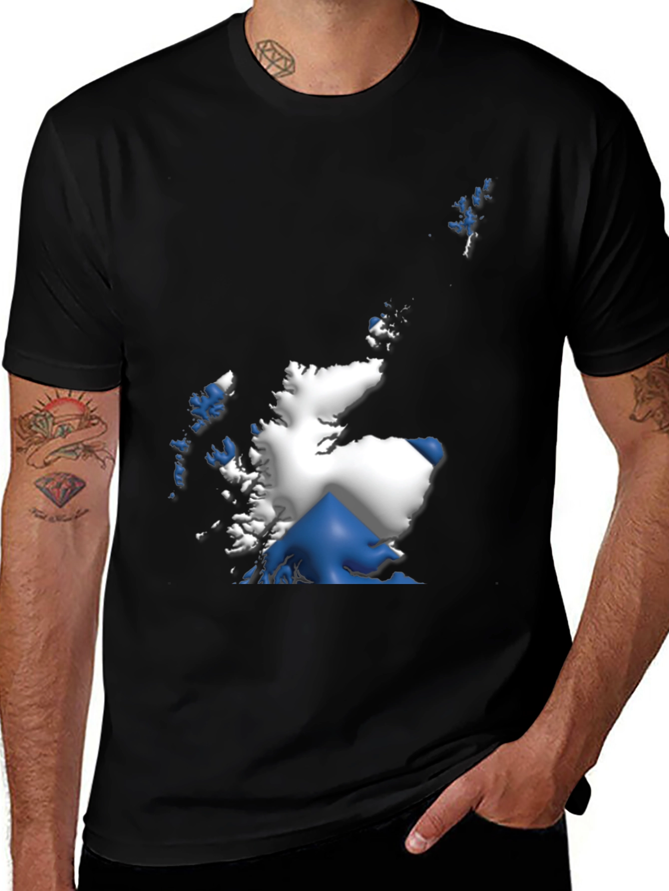 Scotland Flag Map Graphic T-Shirt