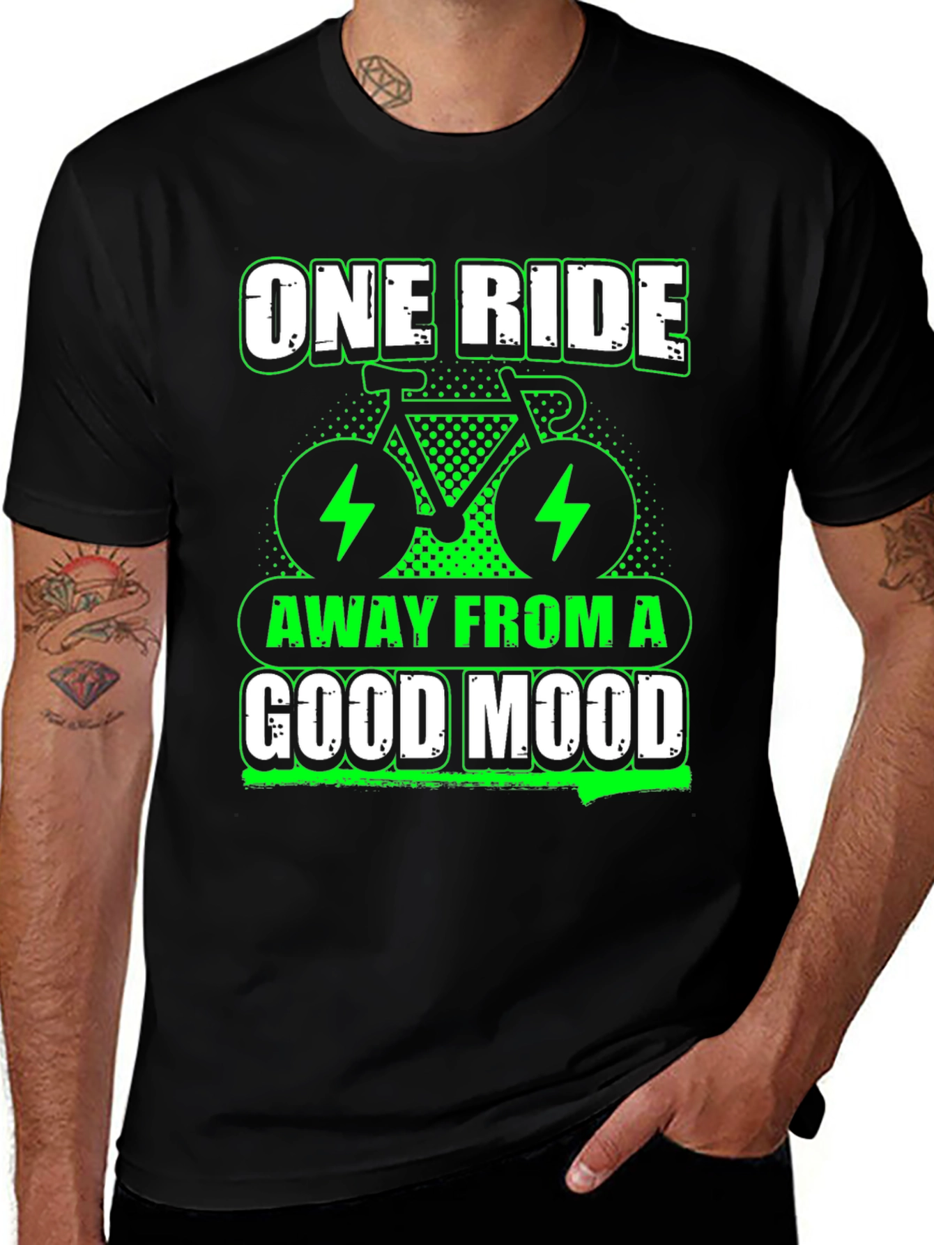 One Ride Away T-Shirt - Electric Bike Design