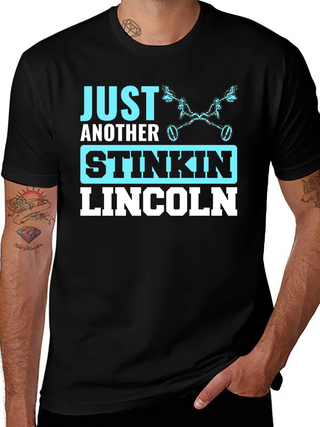 Variant 18 of Just Another Stinkin' Lincoln Metal Detecting T-Shirt