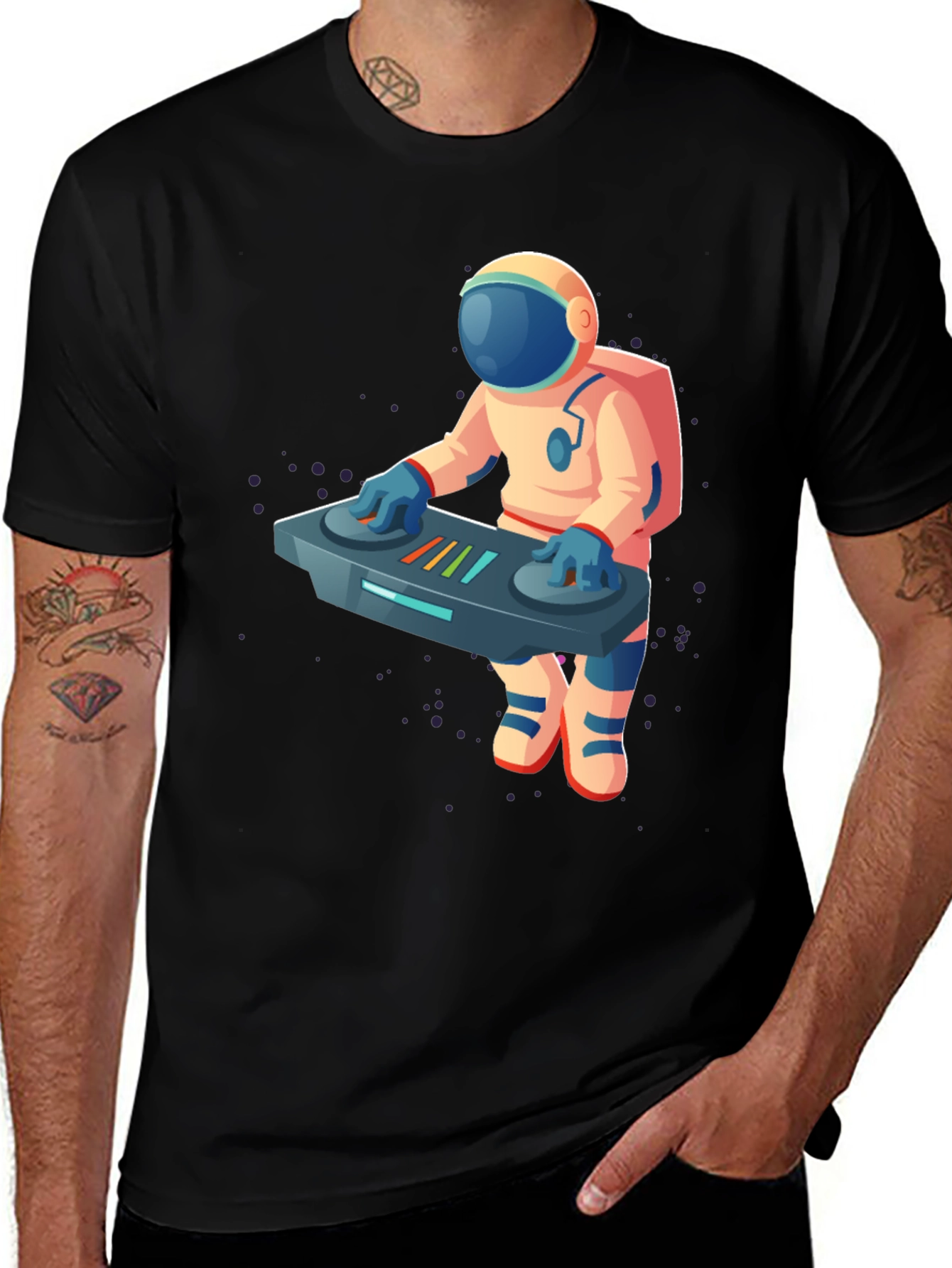 Variant 22 of DJ Astronaut Graphic T-Shirt - Cool Space Music Tee
