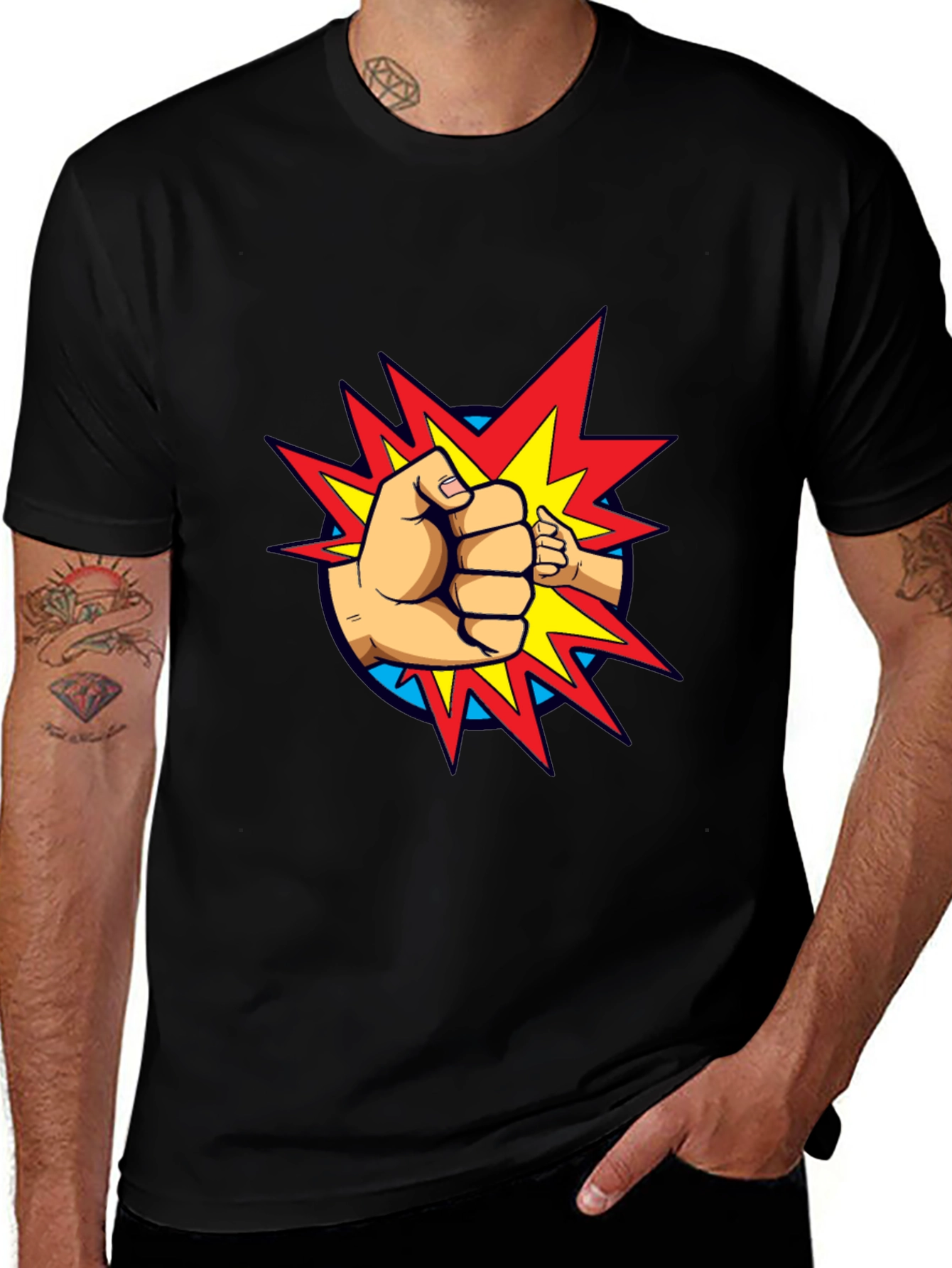 Variant 19 of Graphic Punch T-Shirt - Action Packed Design
